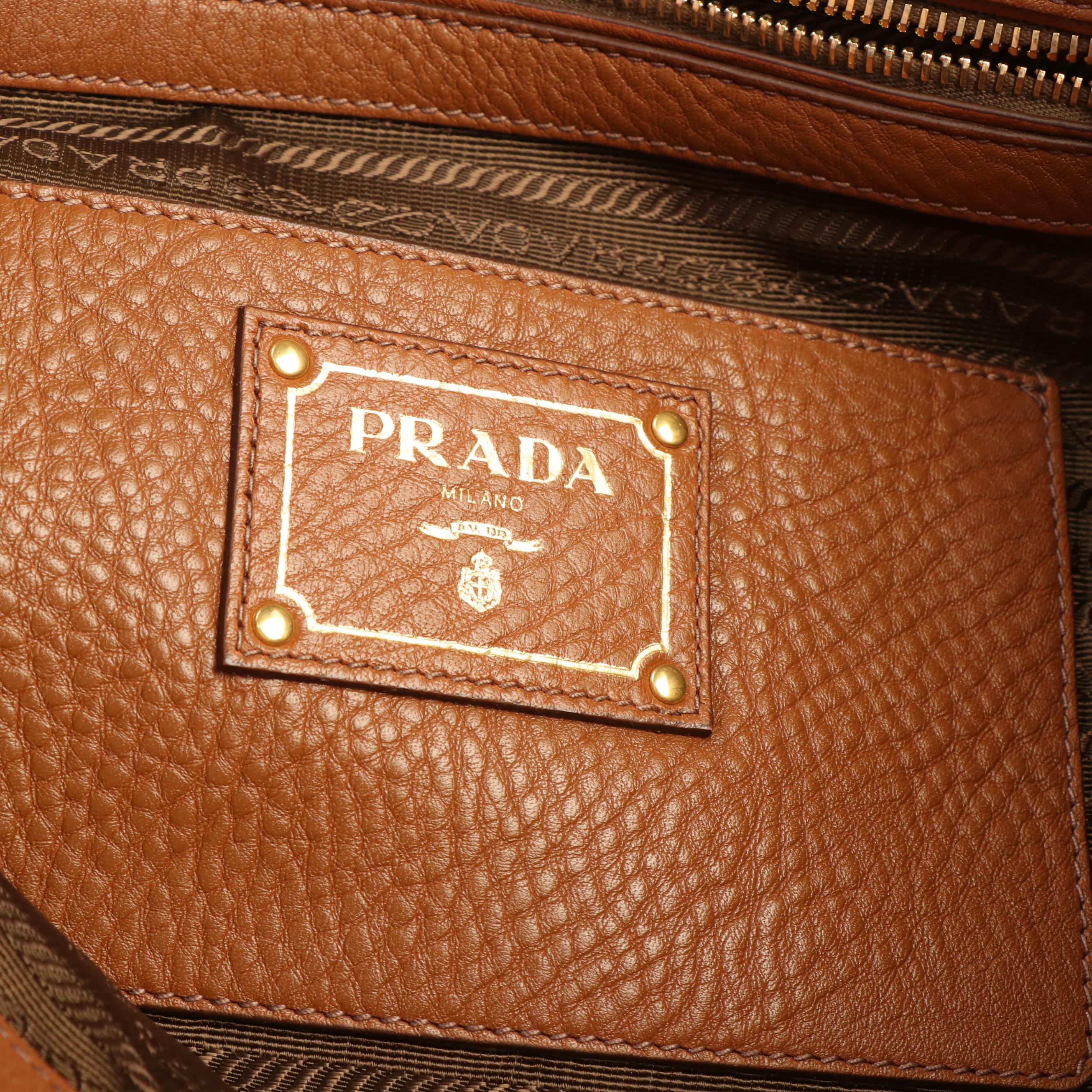 Prada Vitello Daino Leather Tote Shoulder Bag