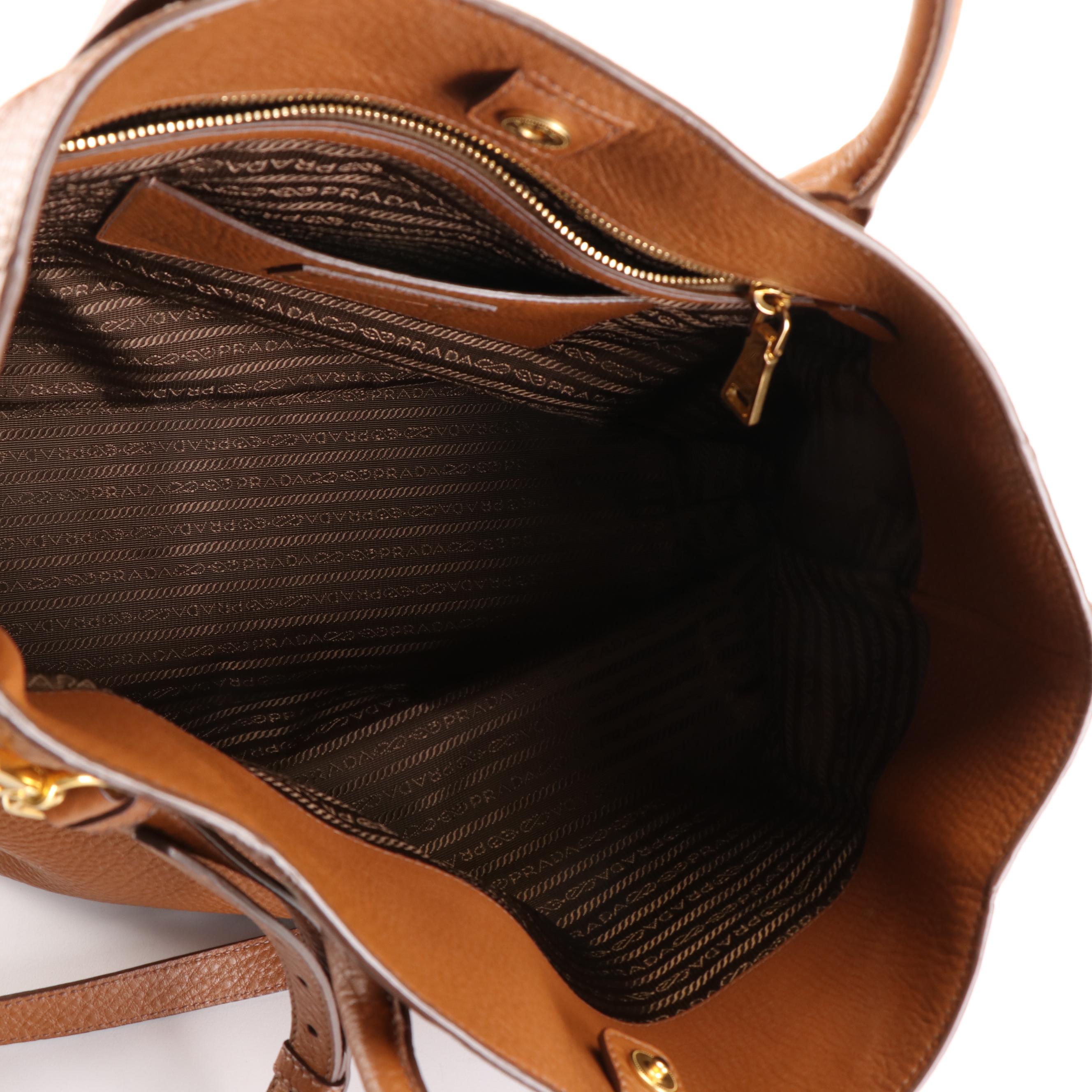 Prada Vitello Daino Leather Tote Shoulder Bag