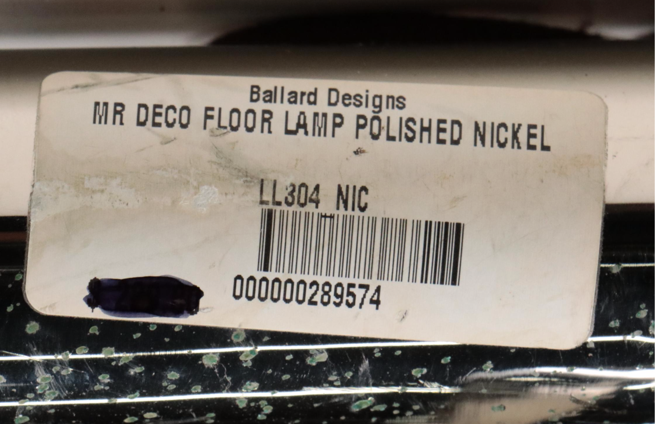 Ballard Designs Polished Nickel Deco Style Floor Lamp, Late 20th C