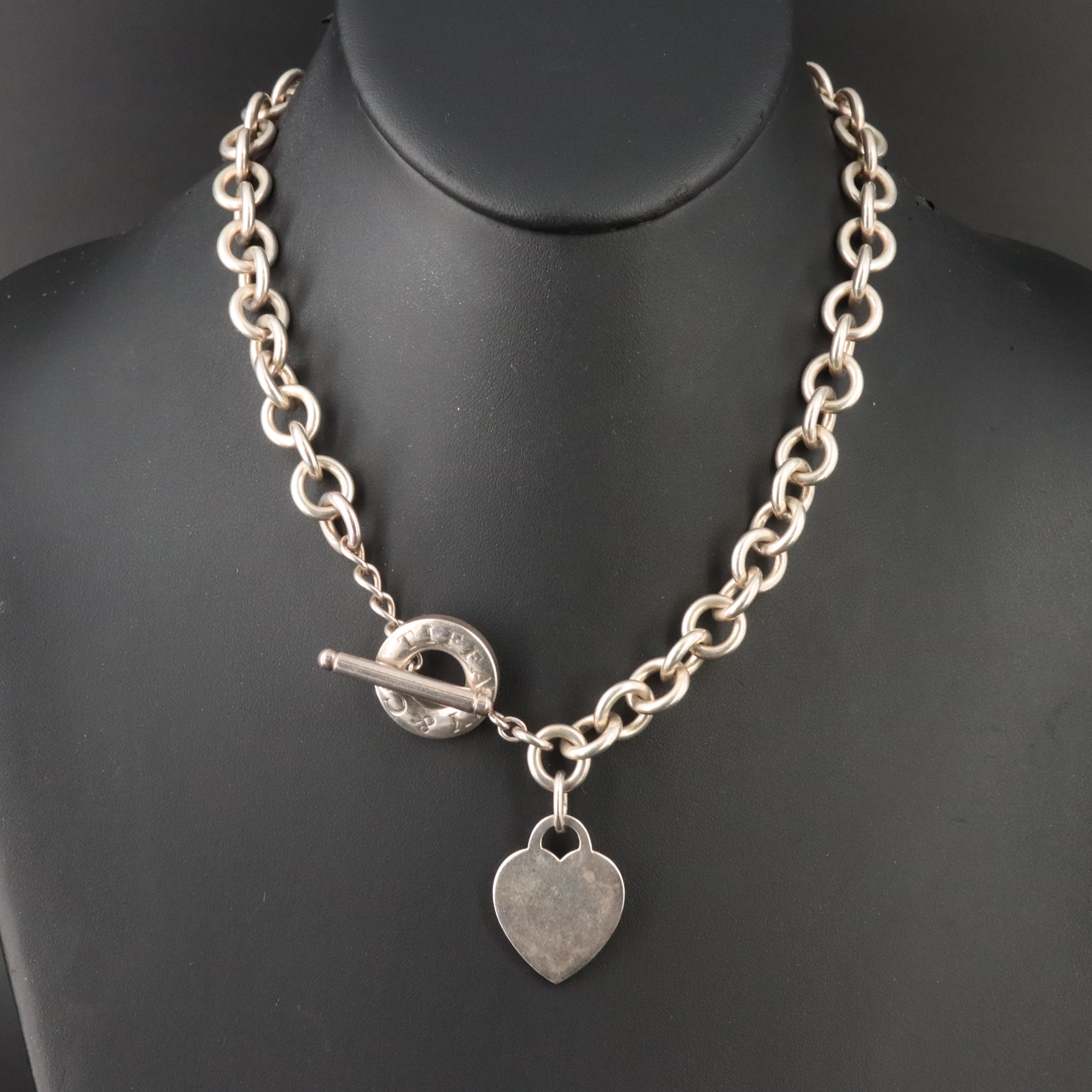 Tiffany & Co. Sterling Heart Toggle Necklace