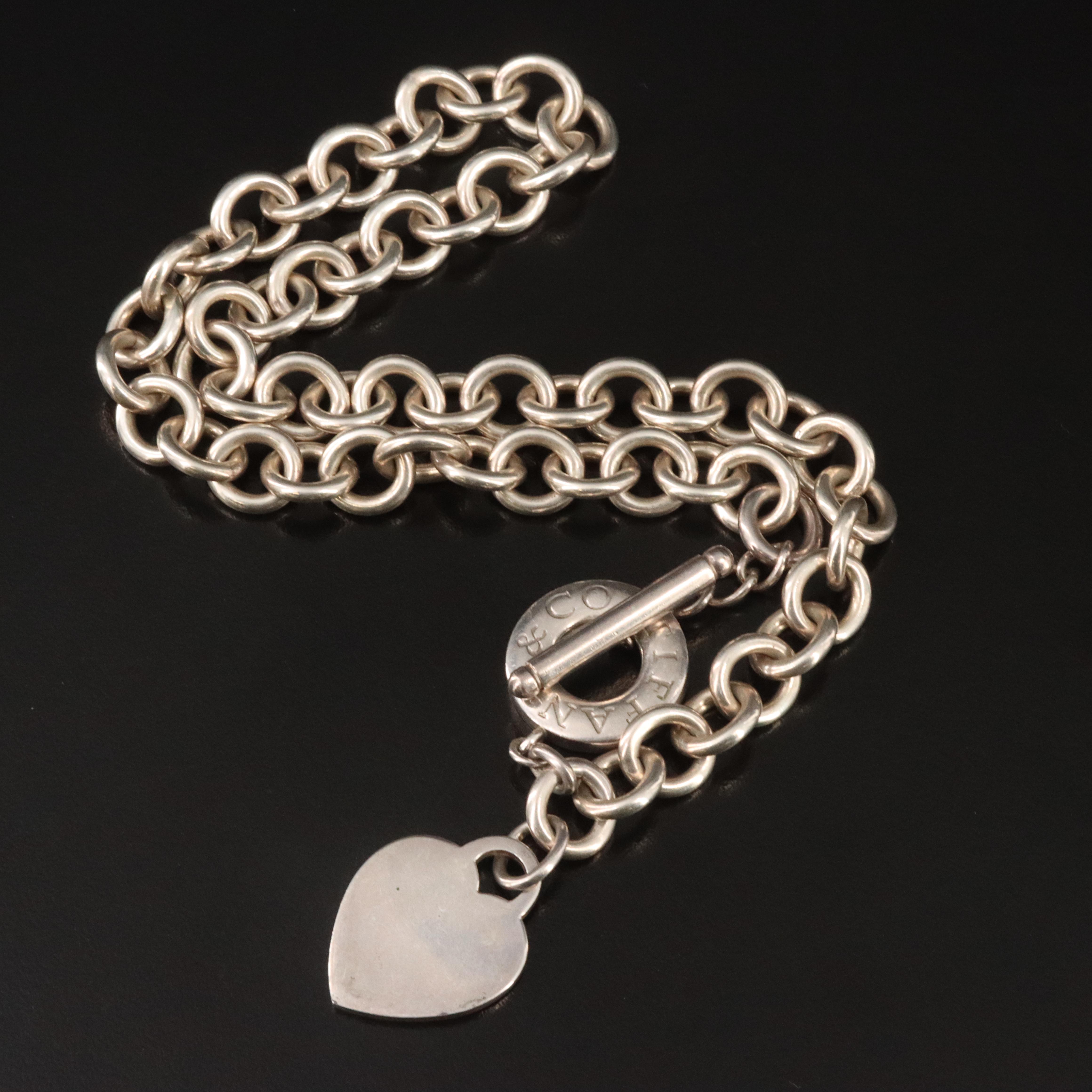 Tiffany & Co. Sterling Heart Toggle Necklace
