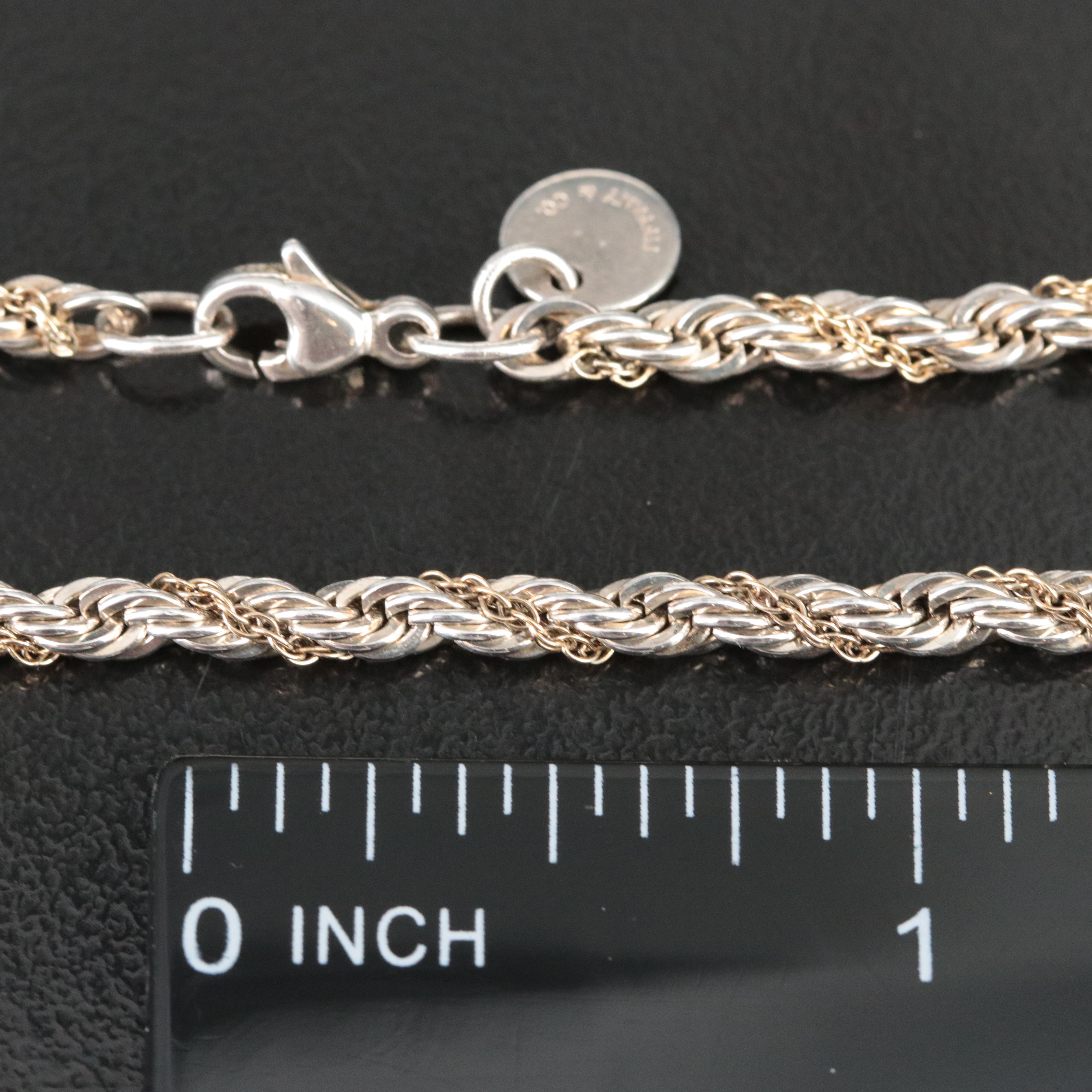 Tiffany & Co. Sterling Rope Chain Necklace with 18K Twist Accent