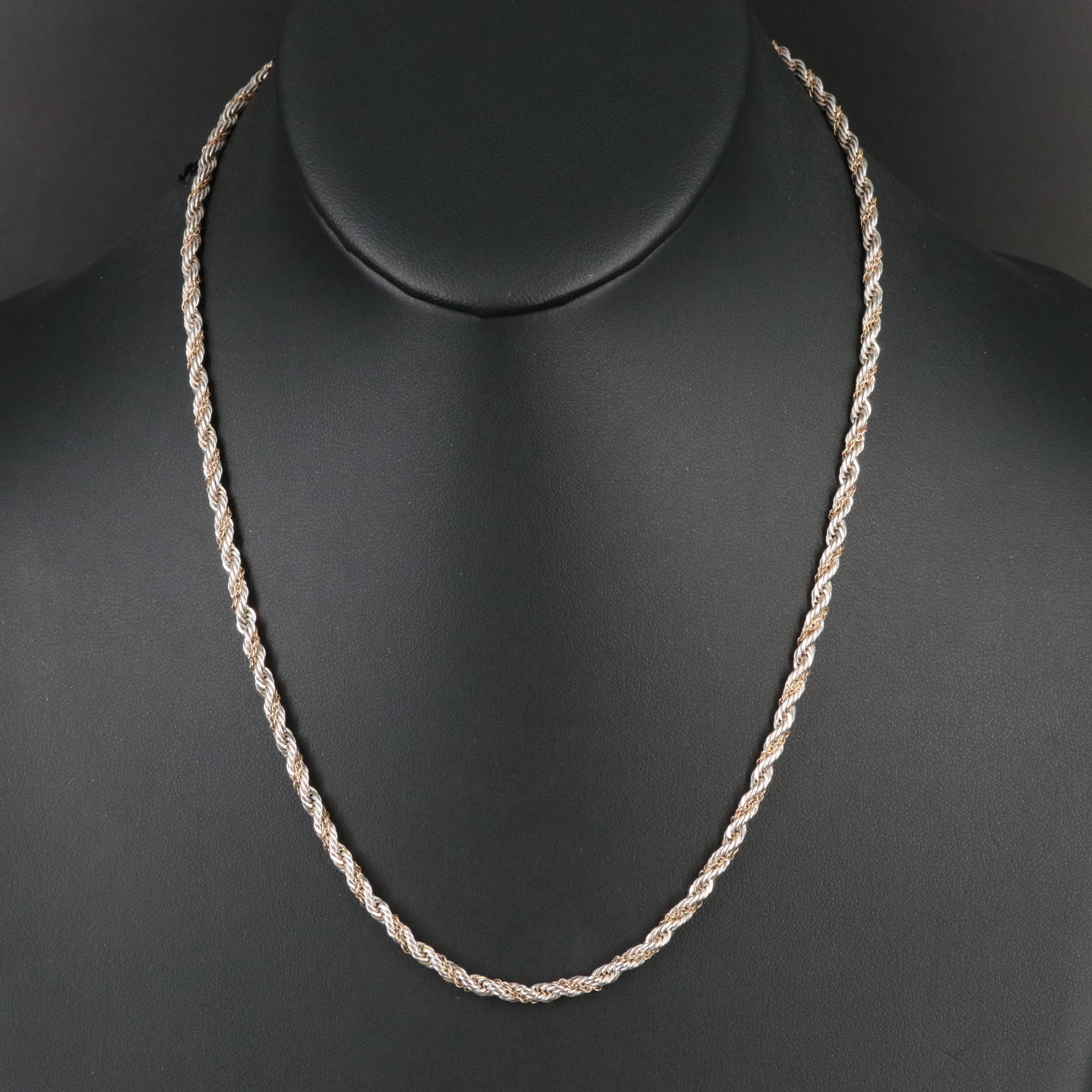 Tiffany & Co. Sterling Rope Chain Necklace with 18K Twist Accent