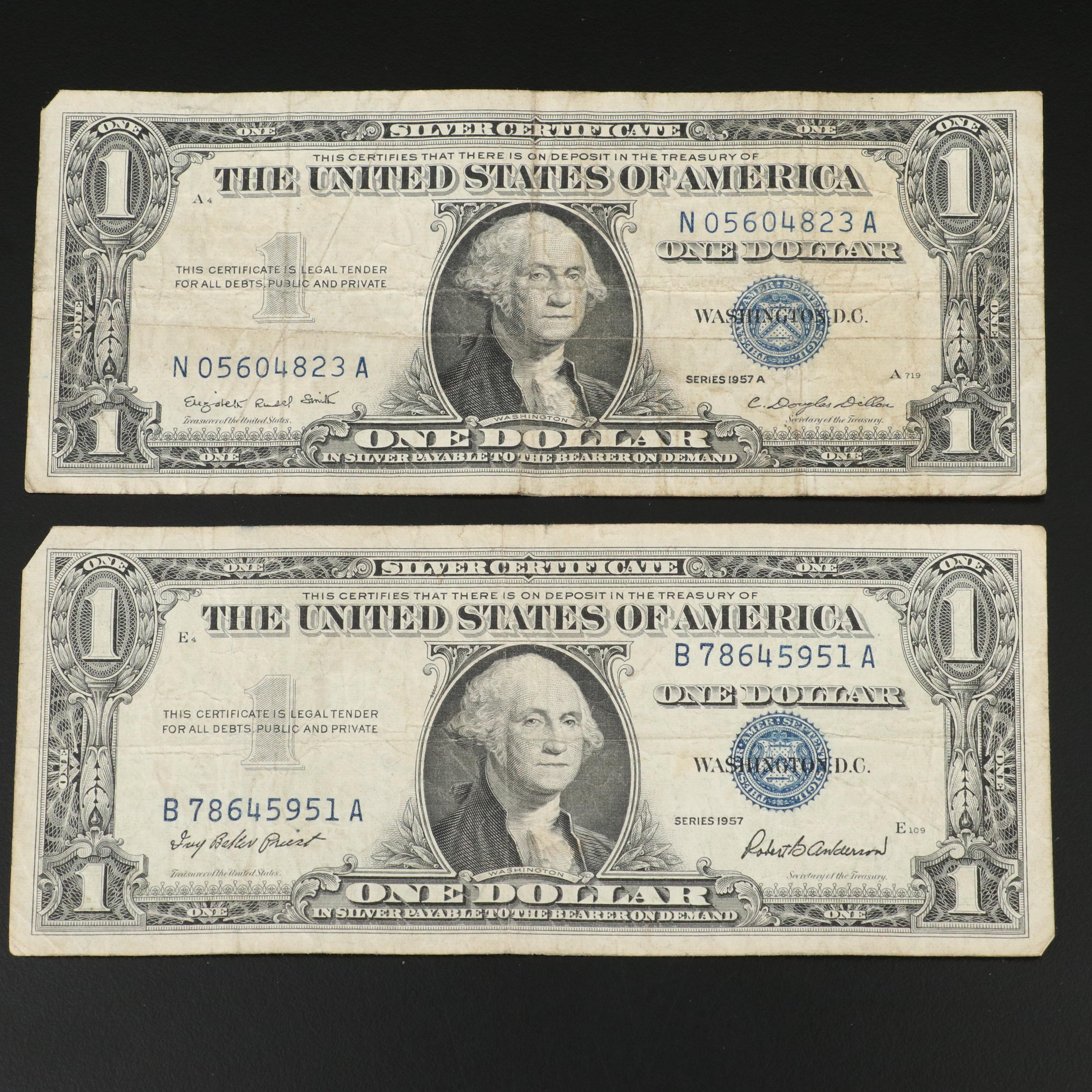 Collection of 63 One Dollar Silver Certificates