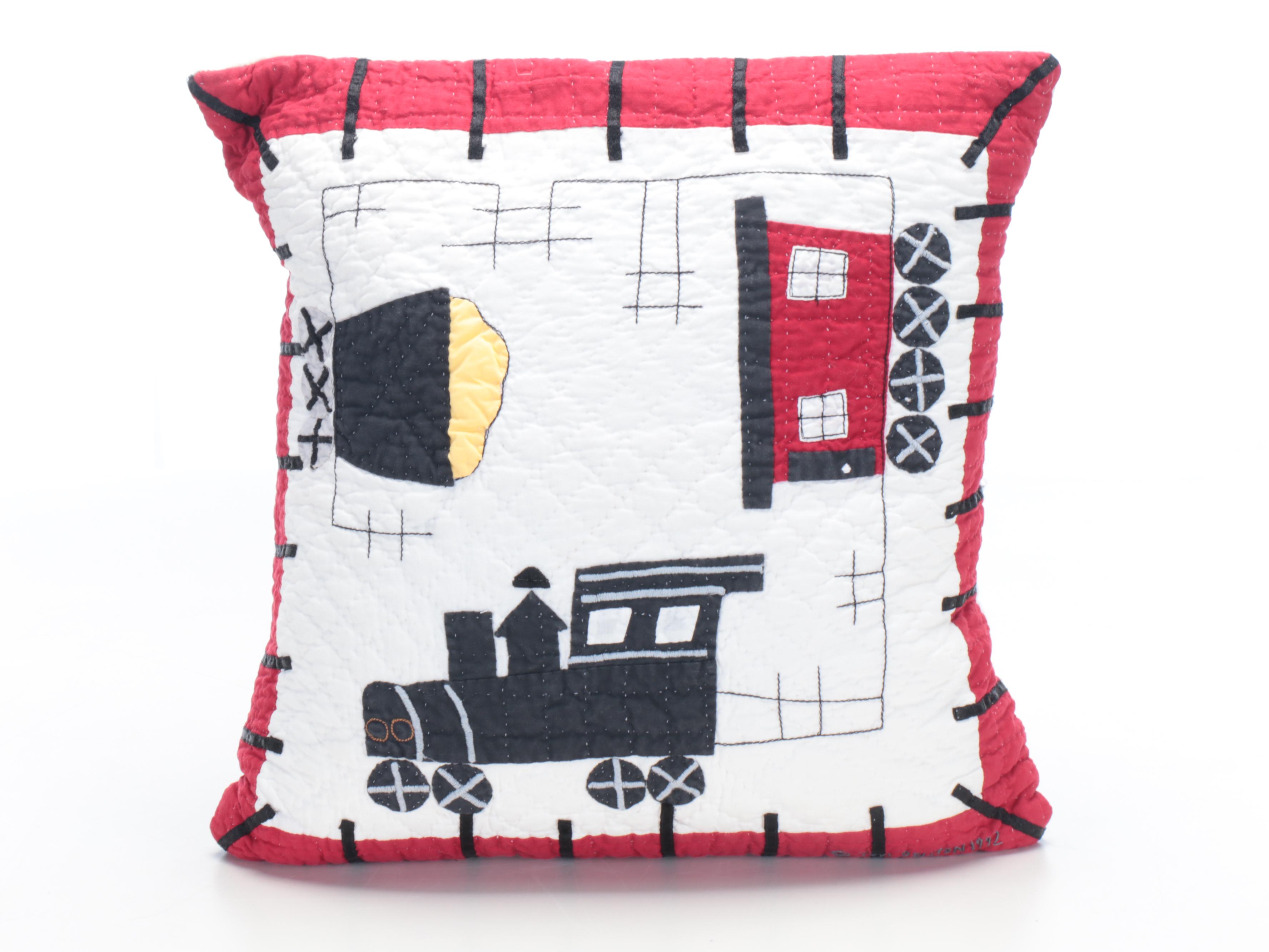 Judi Boisson "Local Loco" Crib Quilt, Pillow with "Pineapple Log Cabin" Pillows