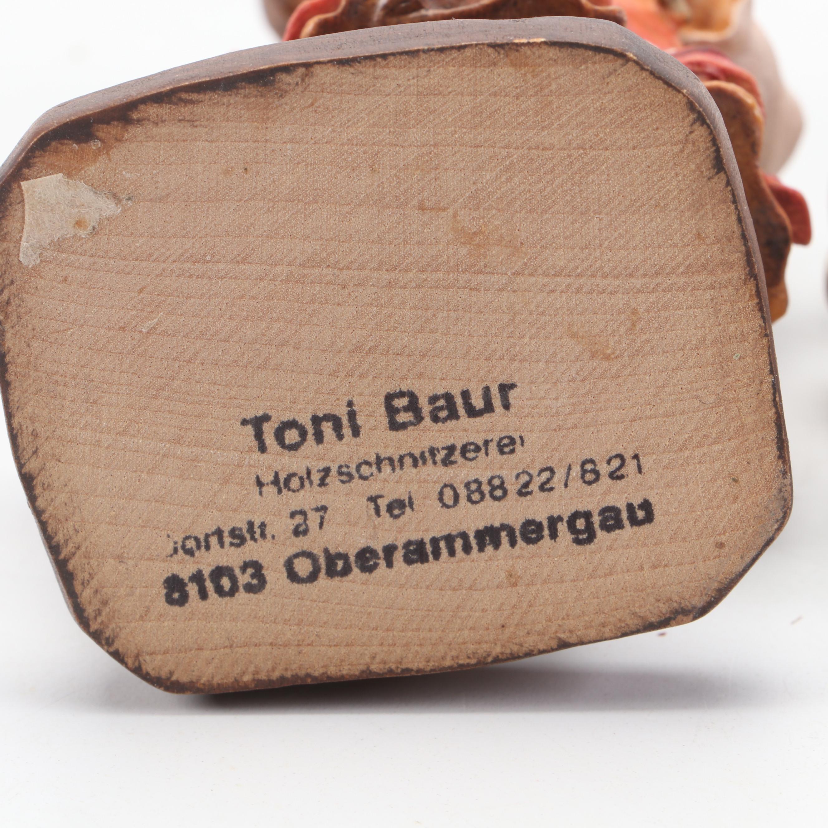 Japanese Wood Kokeshi Doll with Resin and Carved Wood Figurines