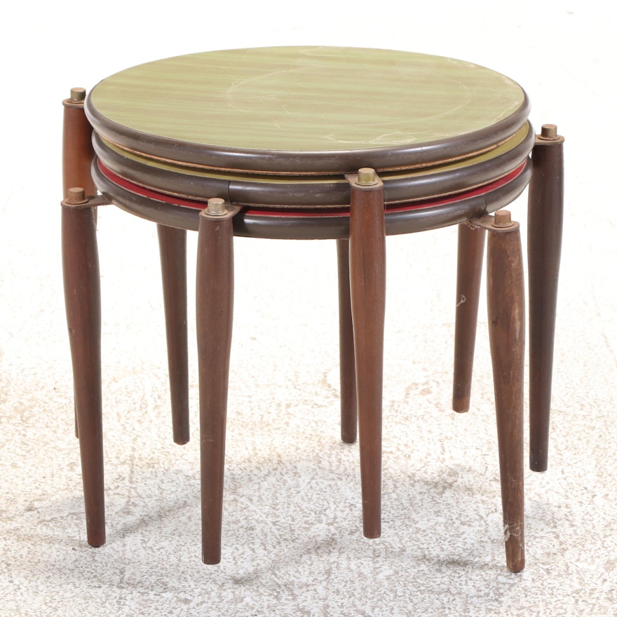 Set of Three Mid Century Modern Style Round Stacking Side Tables | EBTH