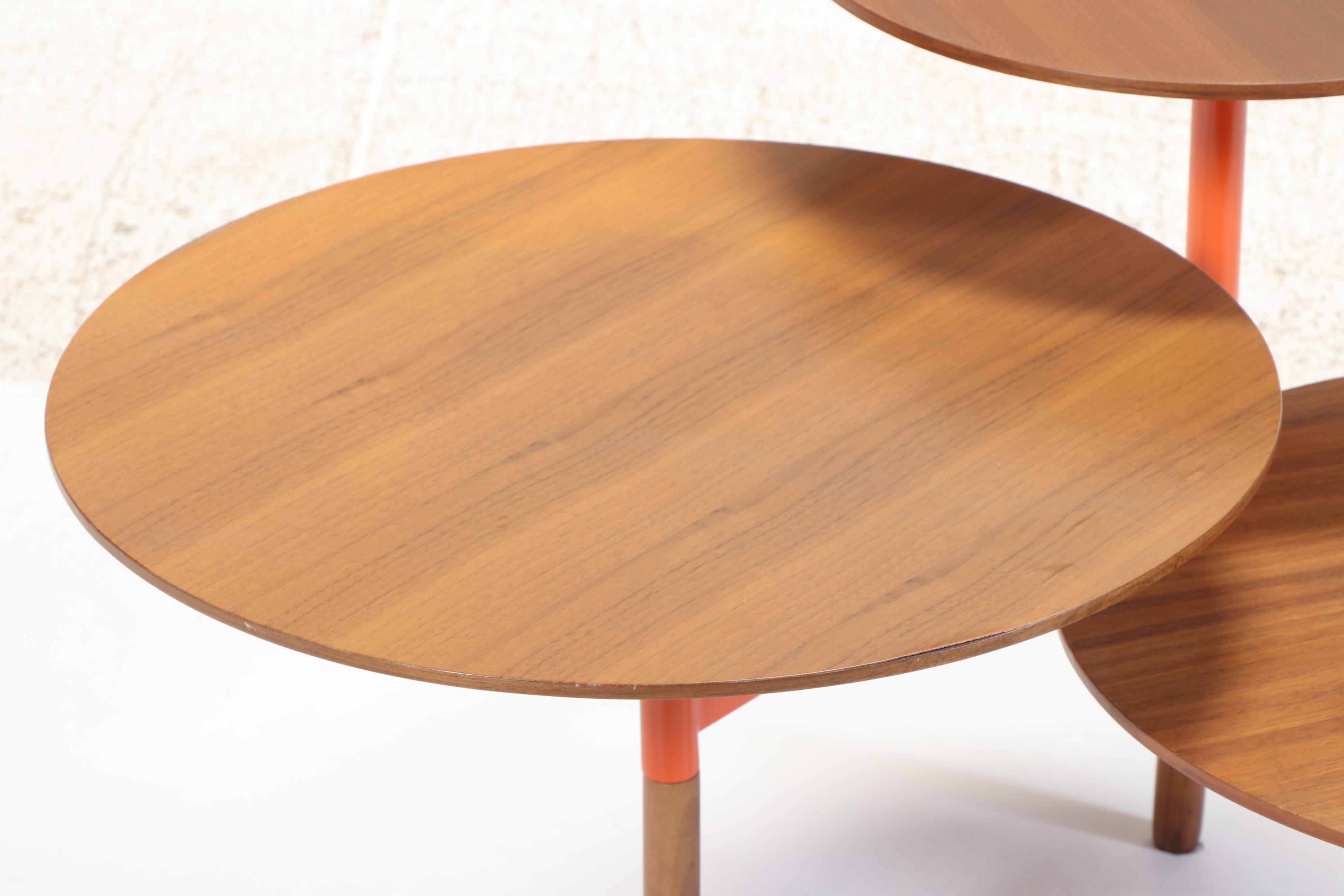 Mid Century Modern Style Three-Tiered Side Table, Mid to Late 20th Century