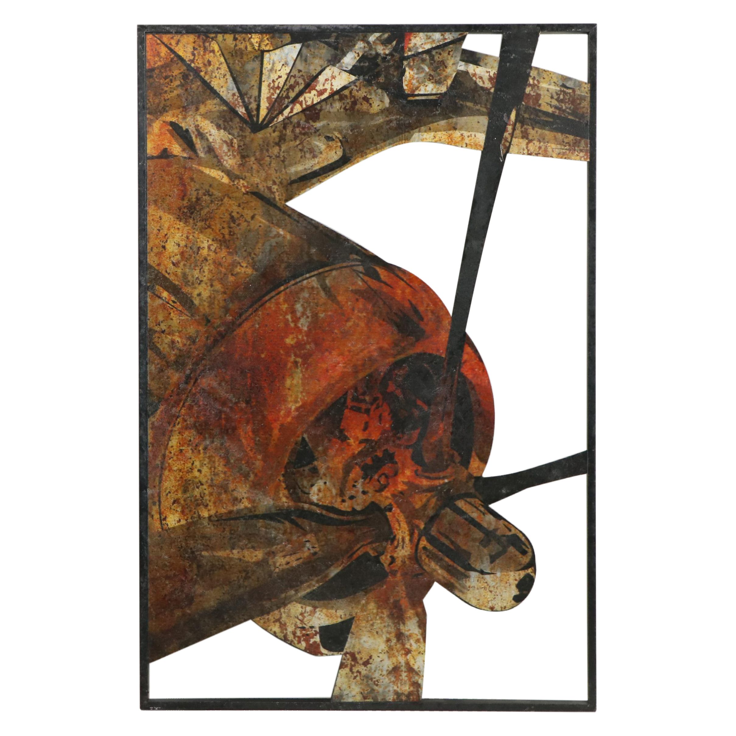 Metal Cutout Image Transfer of Airplane, Circa 2010