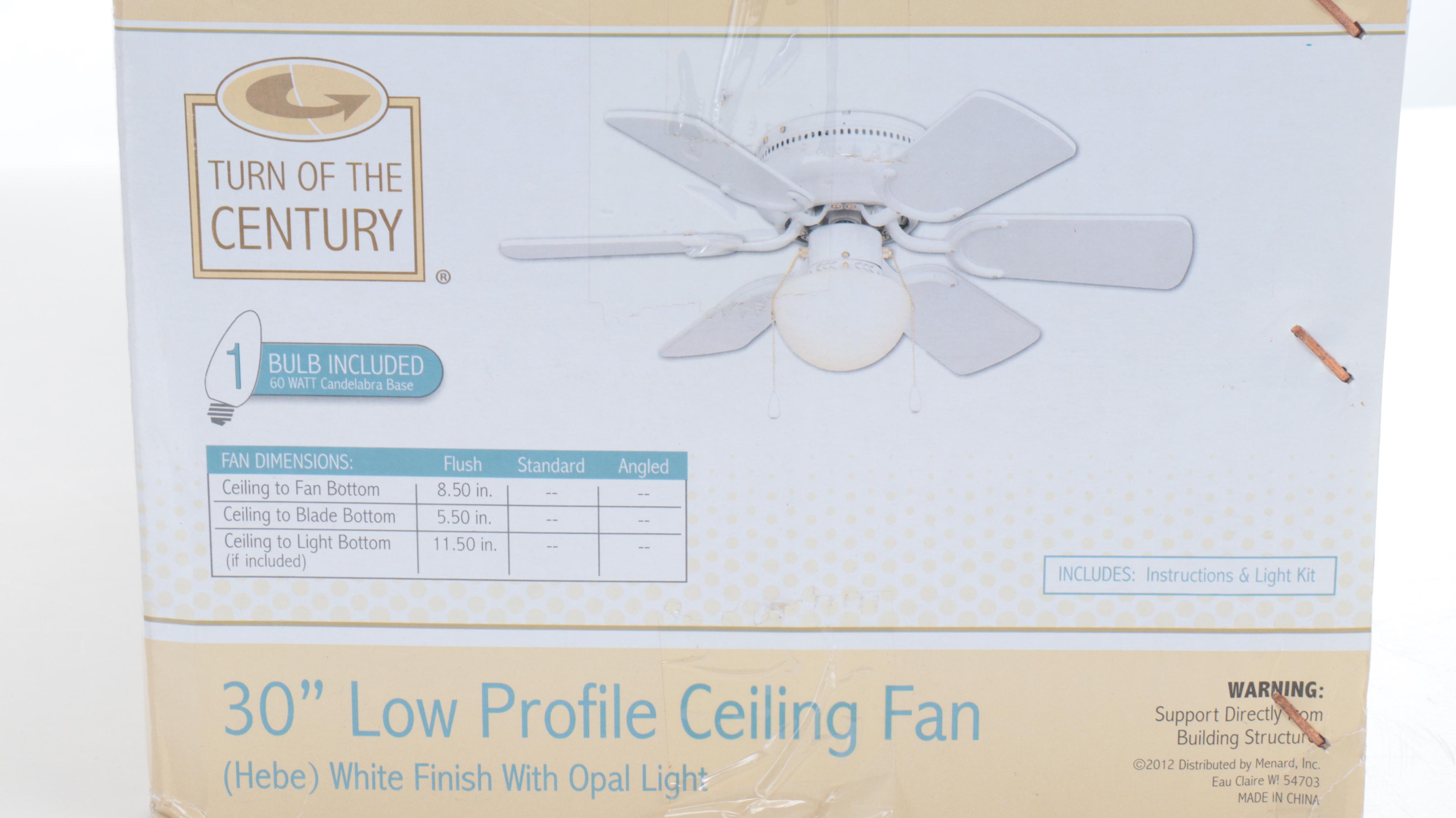 Turn of the Century Low Profile and Alliance 30" Ceiling Fans