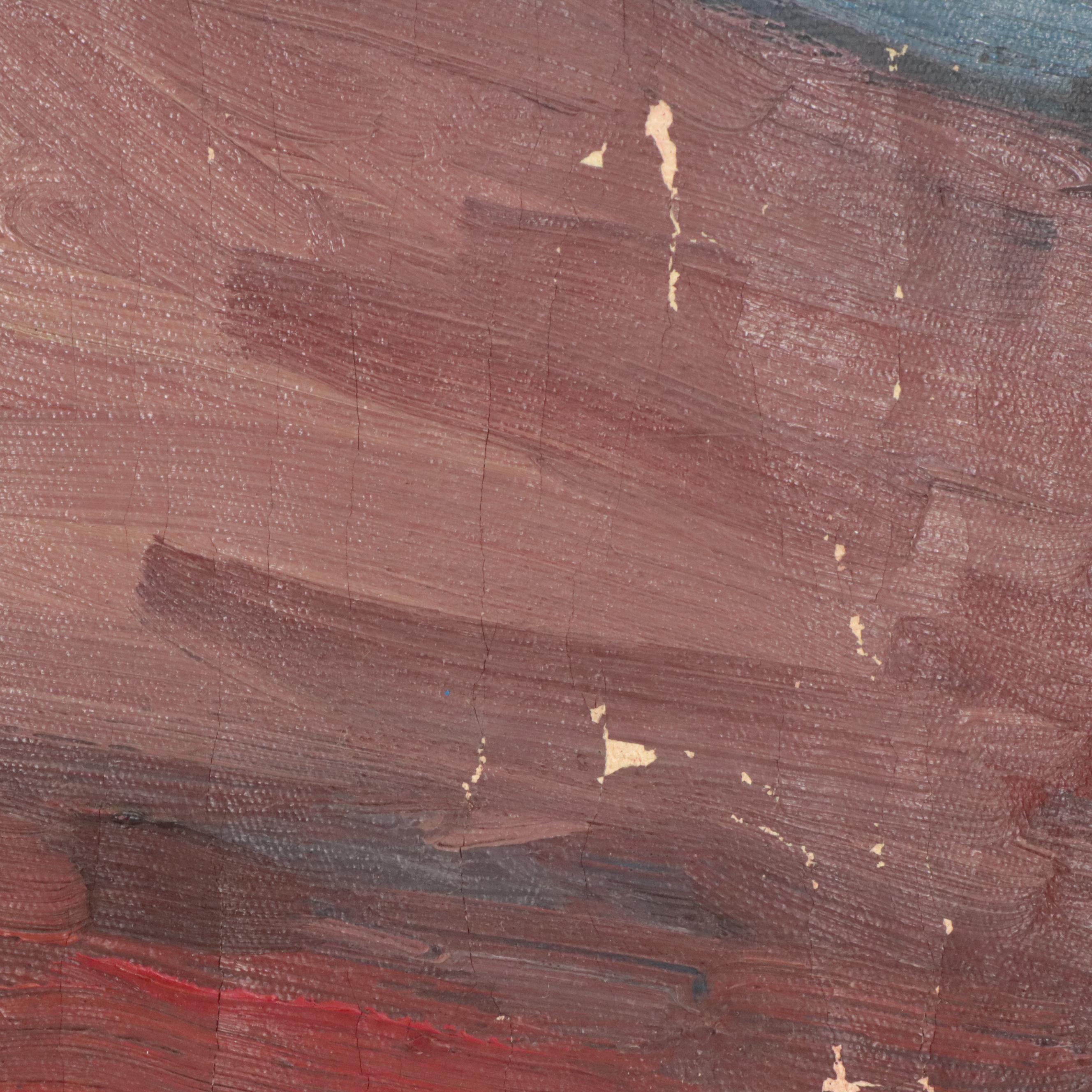 Nguyen Than Modernist Figural Oil Painting, 1993