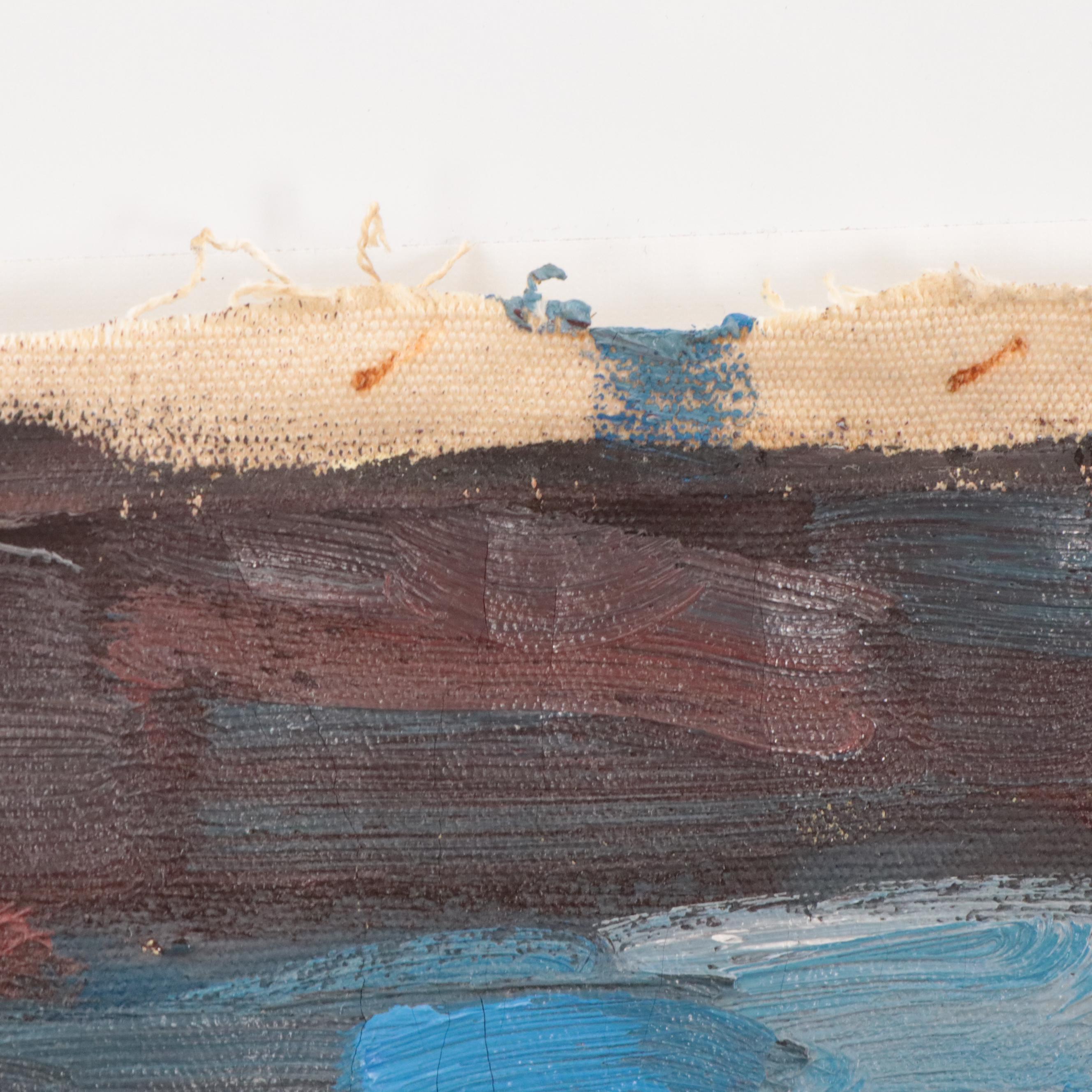 Nguyen Than Modernist Figural Oil Painting, 1993