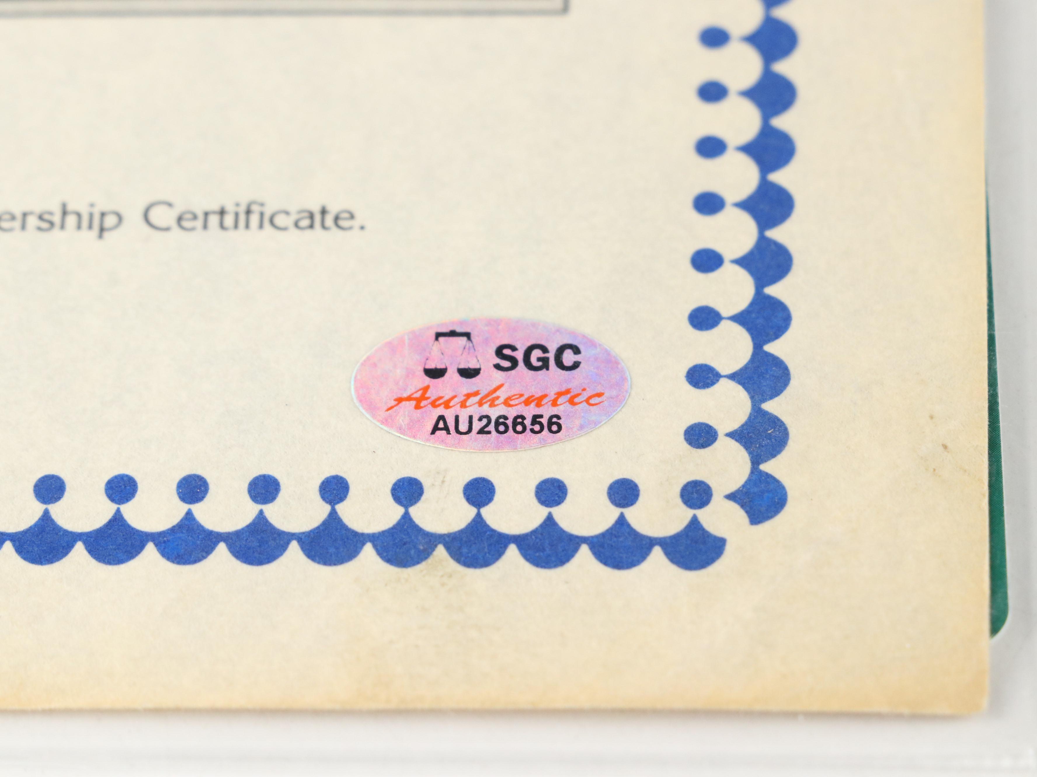 Yogi Berra, Bob Gibson, and Whitey Ford Signed Certification with More