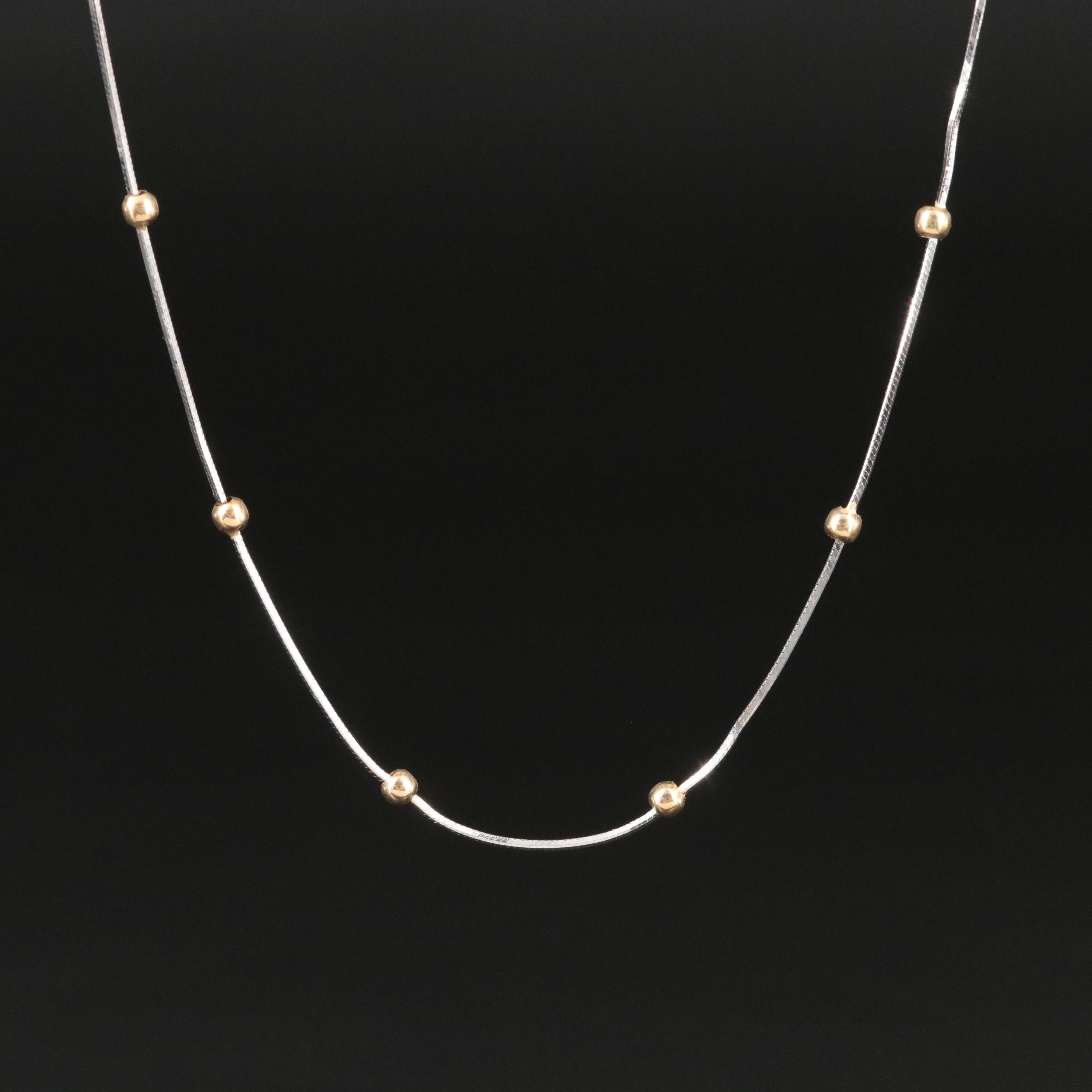 14K Two-Tone Station Necklace