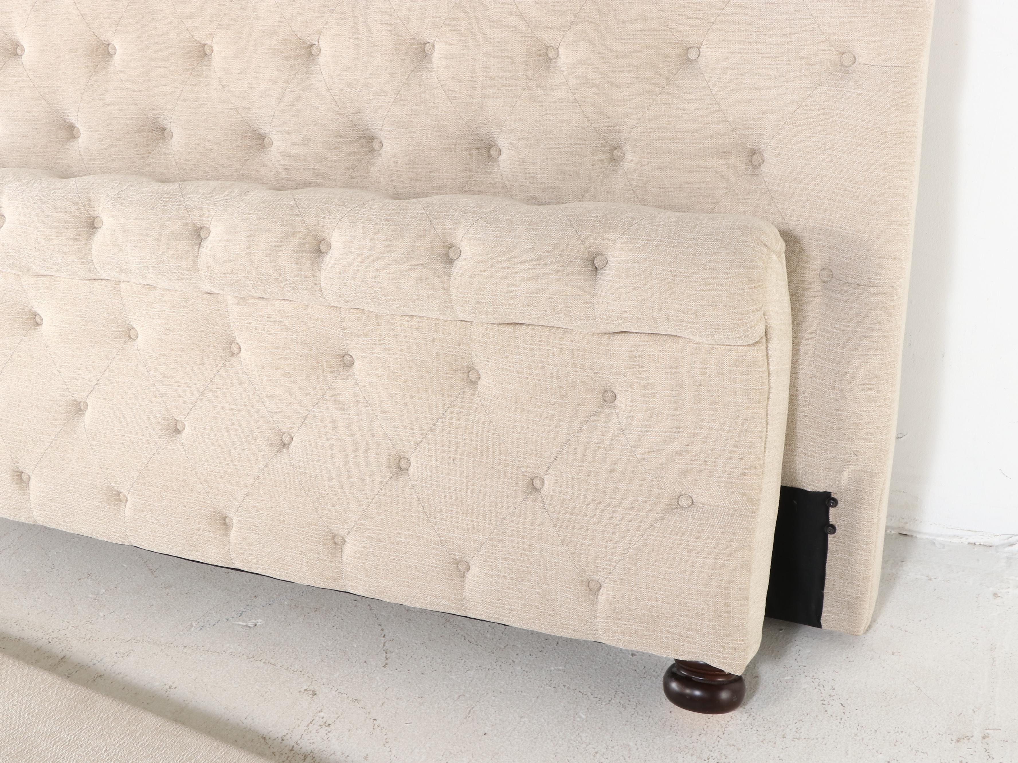 Ashley Furniture Upholstered and Tufted Sleigh Bed Frame