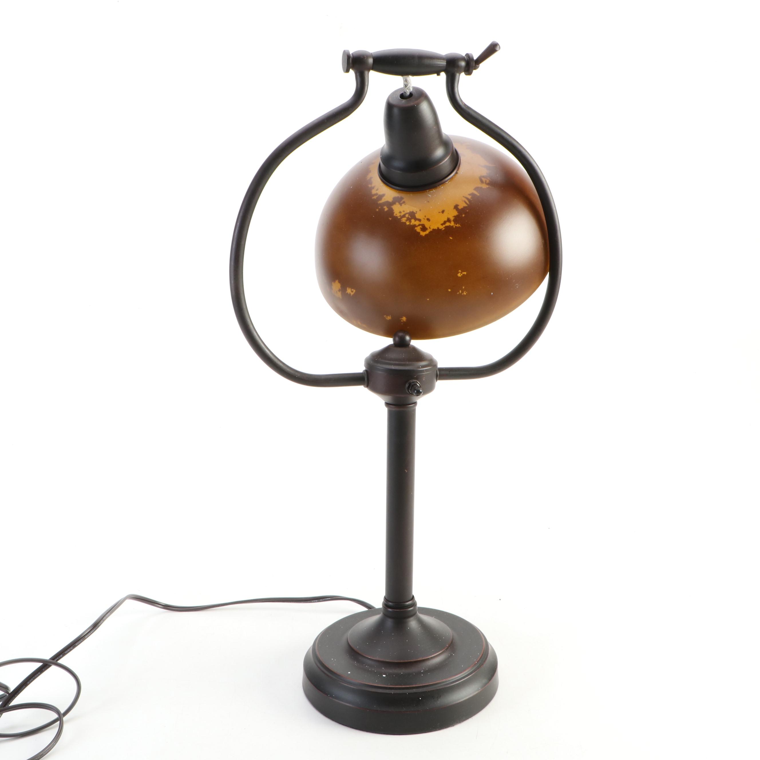 Hobby Lobby Bronzed Metal Bell Lamp with Glass Shade