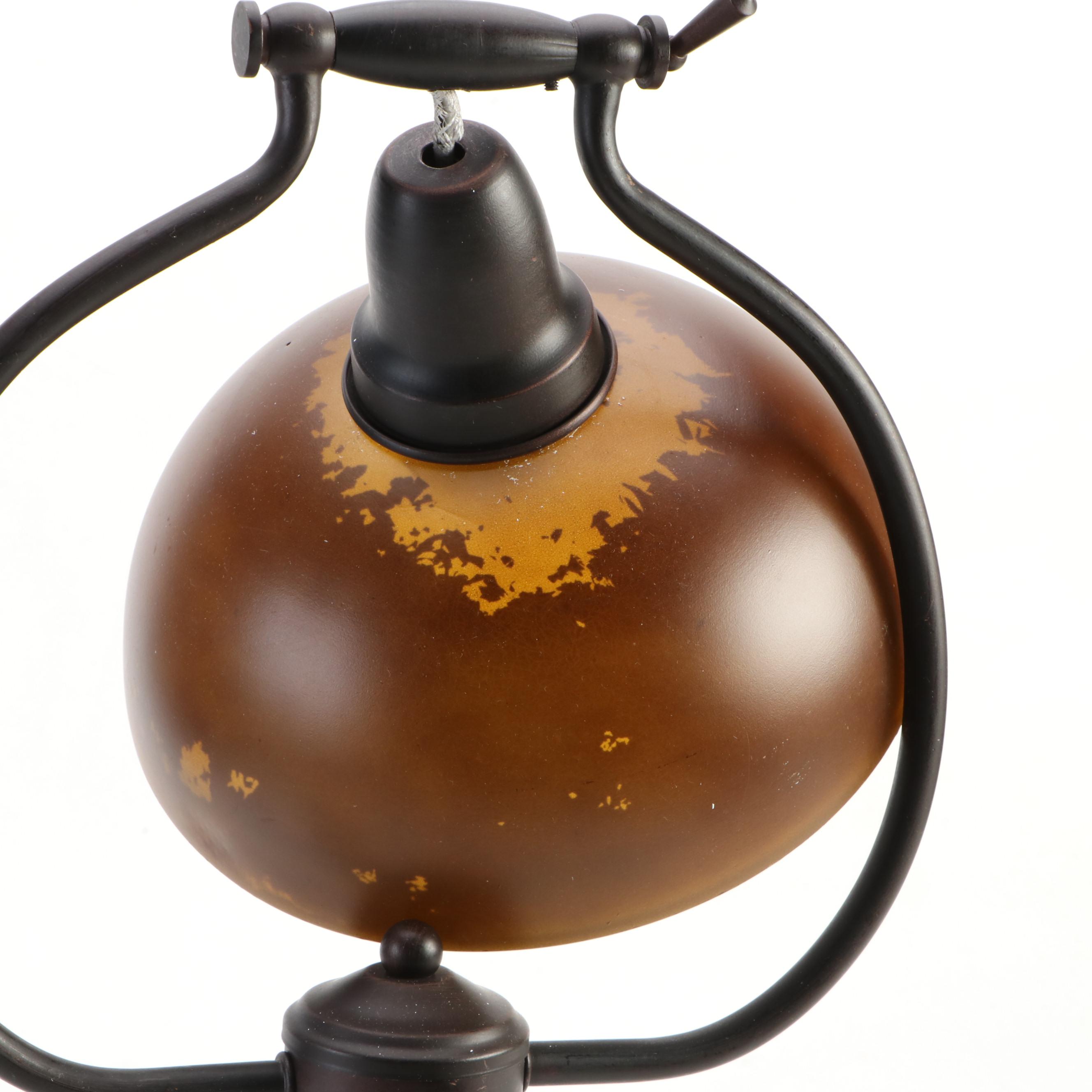 Hobby Lobby Bronzed Metal Bell Lamp with Glass Shade
