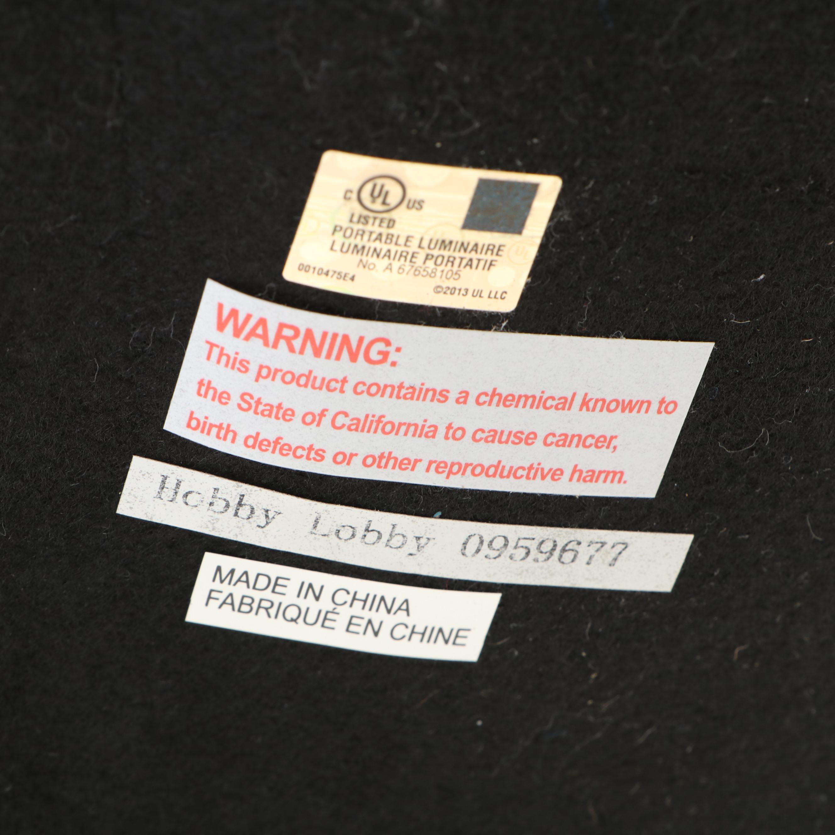 Hobby Lobby Bronzed Metal Bell Lamp with Glass Shade