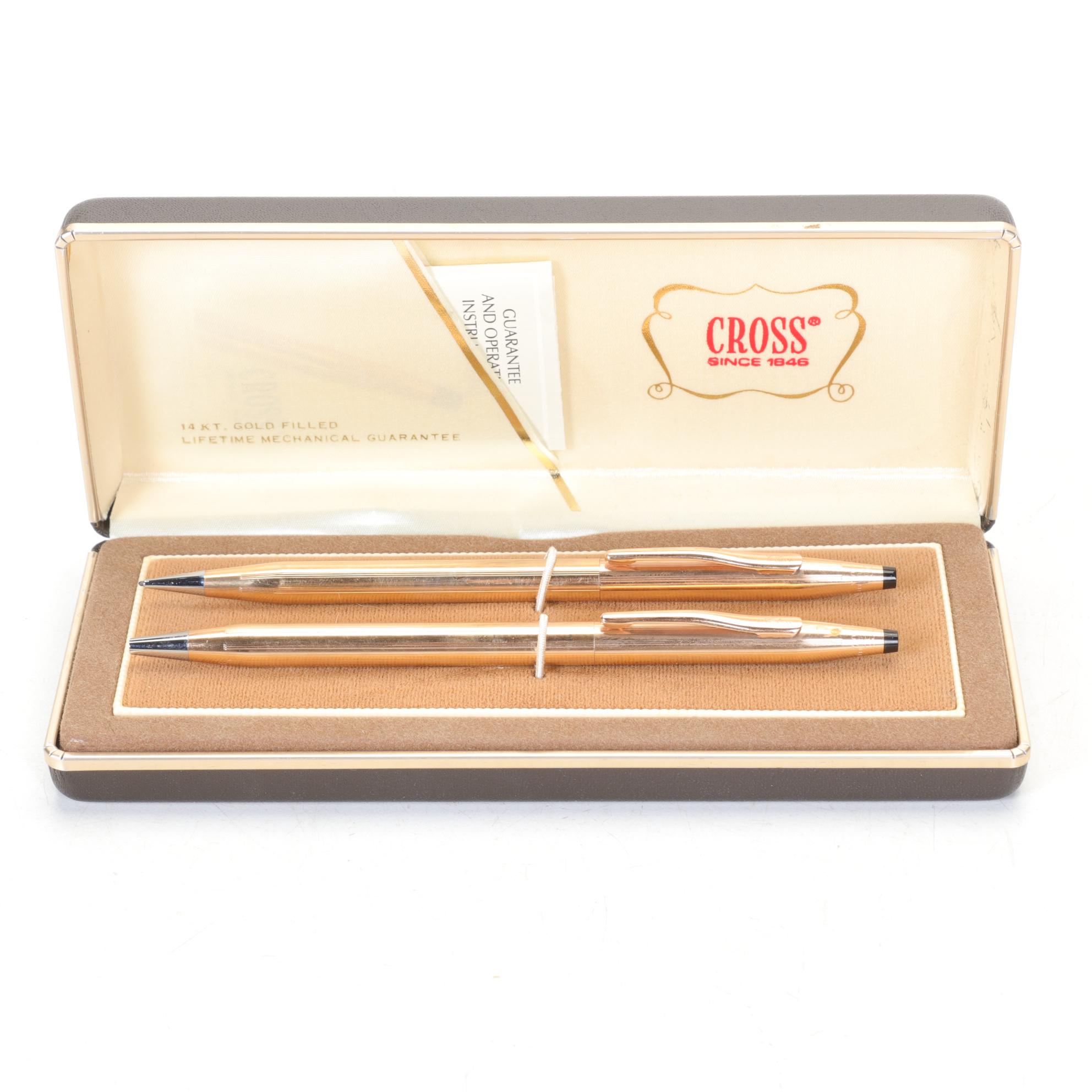 Cross 14K Gold-Filled Pen & Pencil with Bill Blass Set