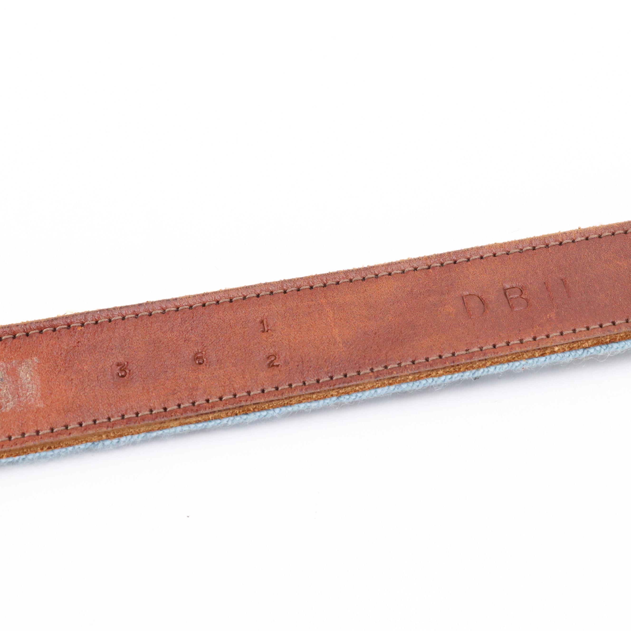 DBU Horse Farm Scene Needlepoint and Leather Belts