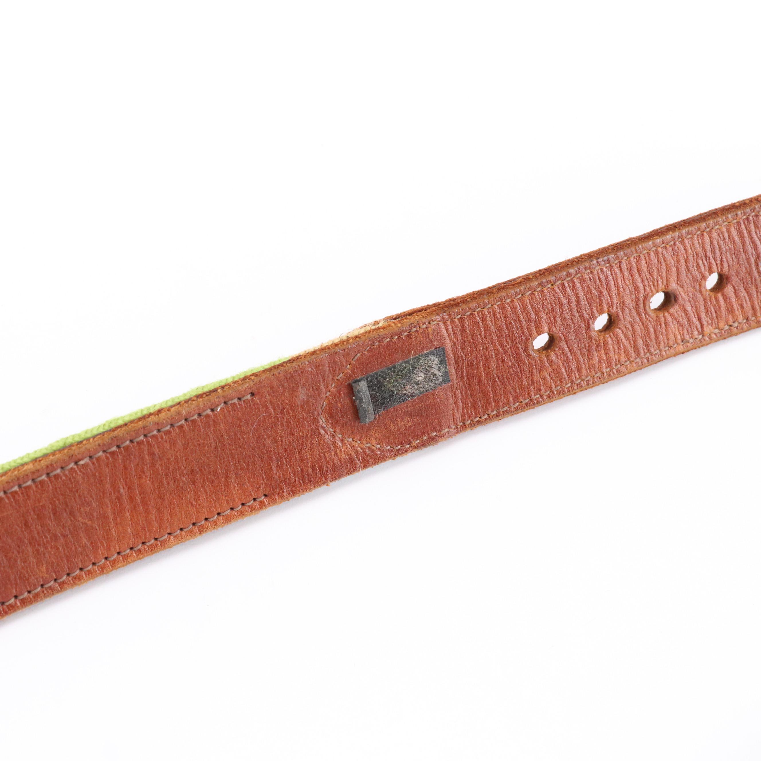 DBU Horse Farm Scene Needlepoint and Leather Belts