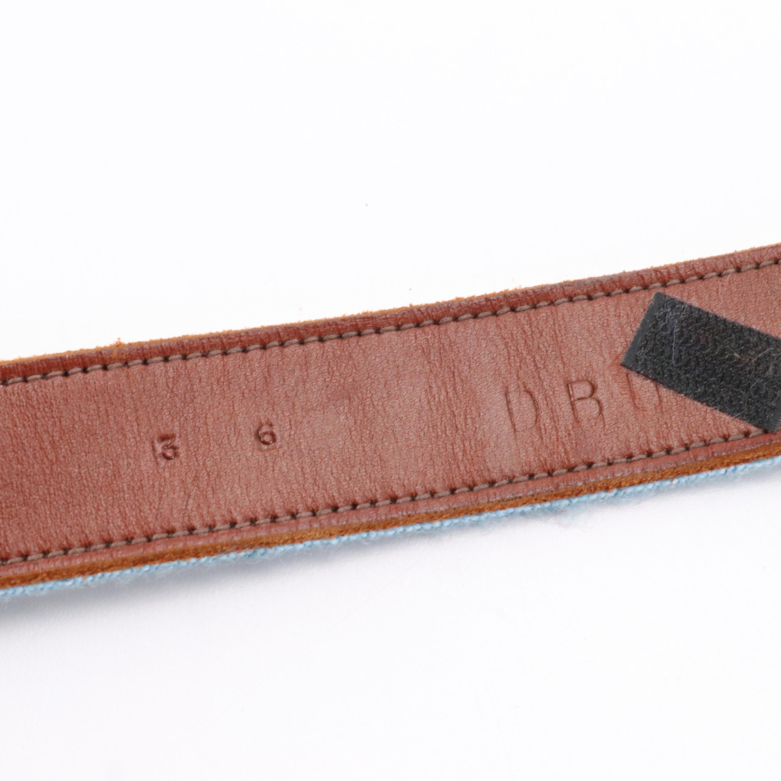 DBU Horse Farm Scene Needlepoint and Leather Belts