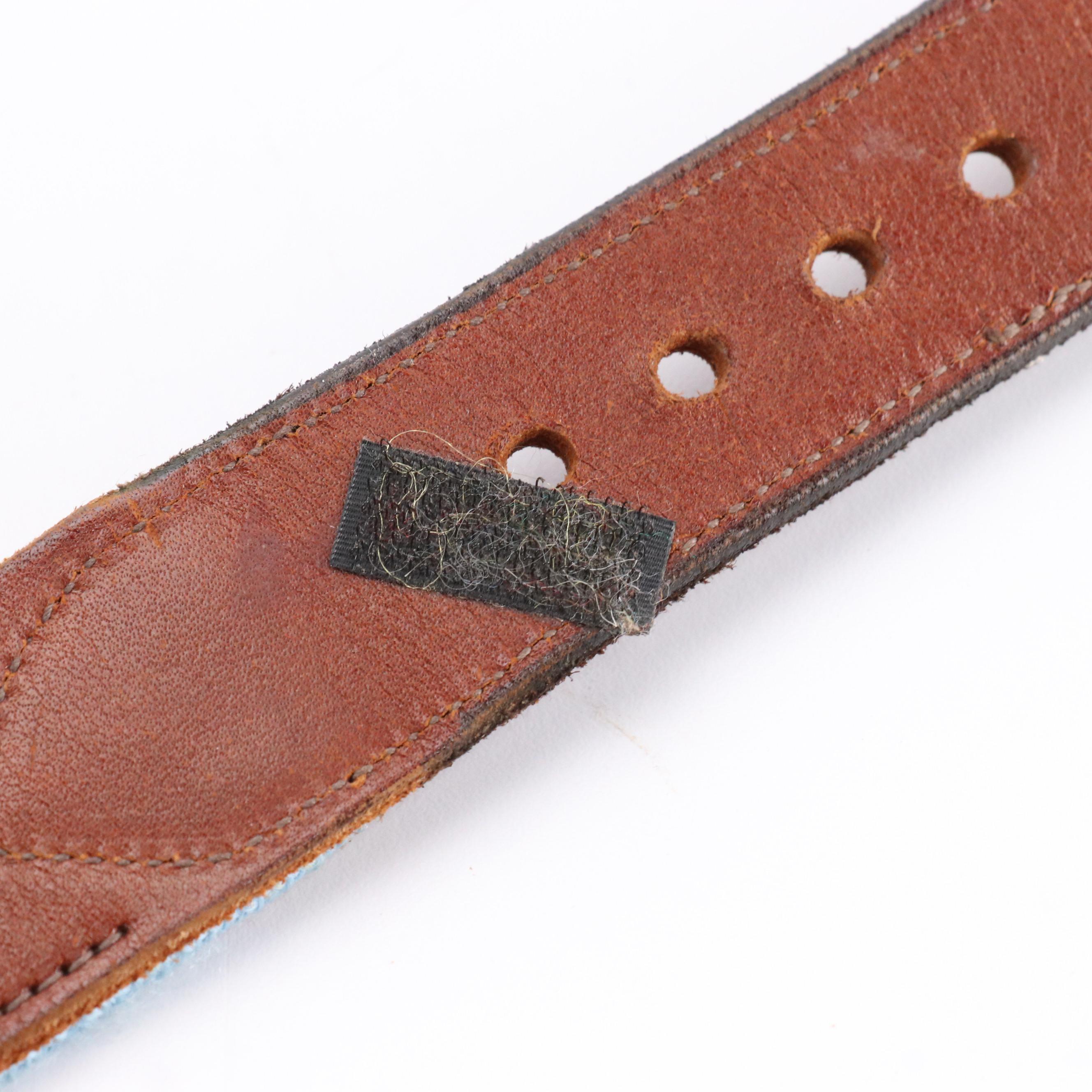 DBU Horse Farm Scene Needlepoint and Leather Belts