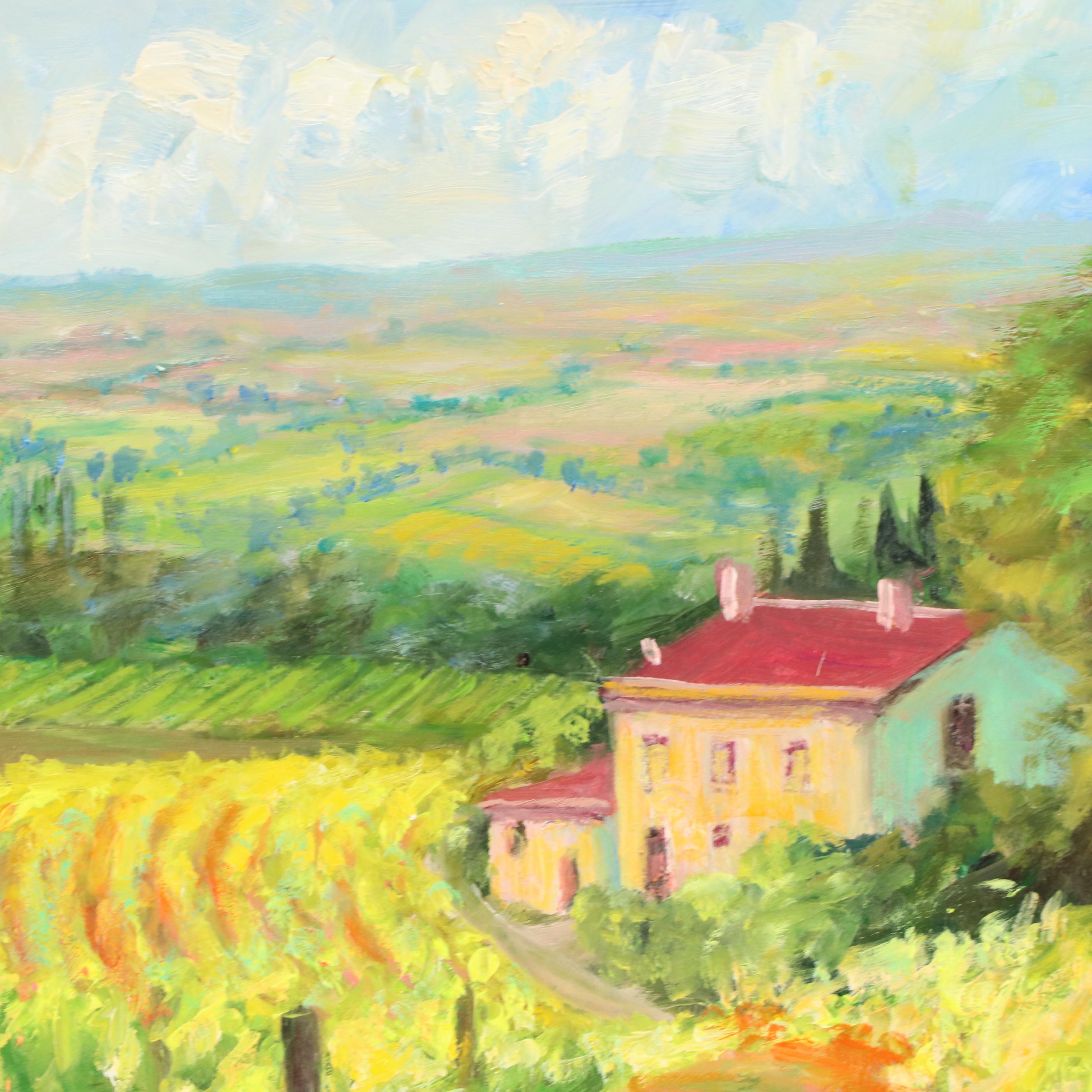 Nino Pippa Oil Painting "Wine Country Tuscany Landscape," 2018