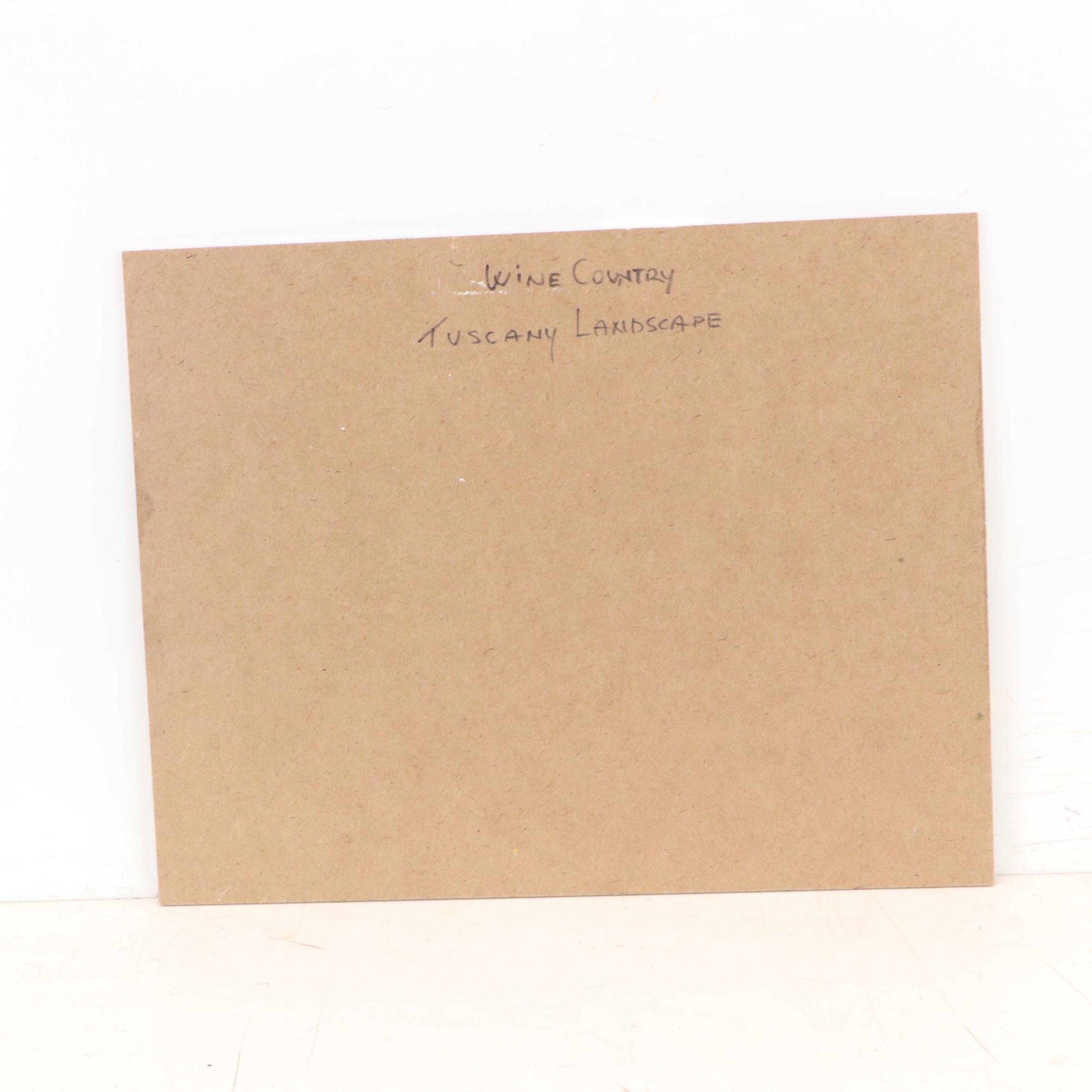 Nino Pippa Oil Painting "Wine Country Tuscany Landscape," 2018