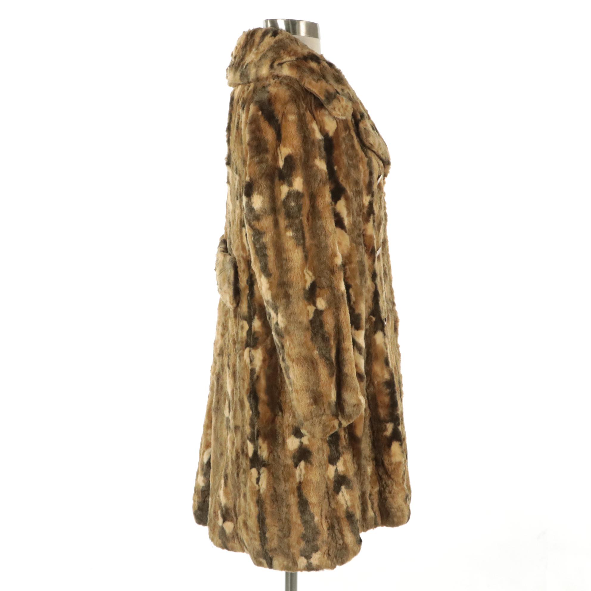 Debbi Robert Ltd. Faux Fur Double-Breasted Coat, circa 1970