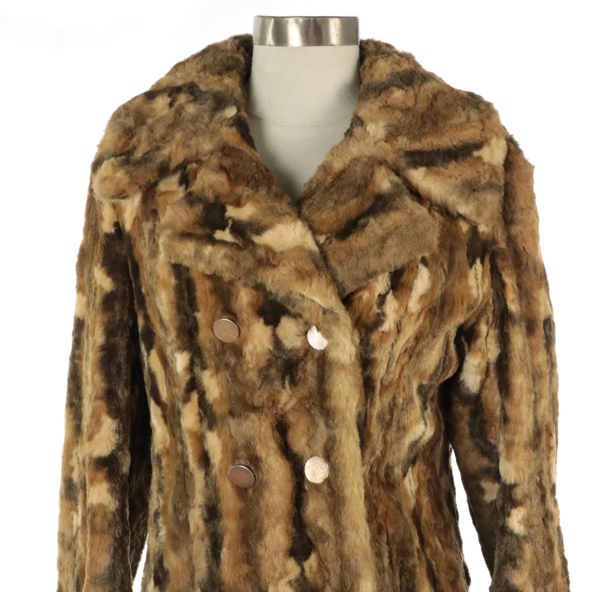 Debbi Robert Ltd. Faux Fur Double-Breasted Coat, circa 1970