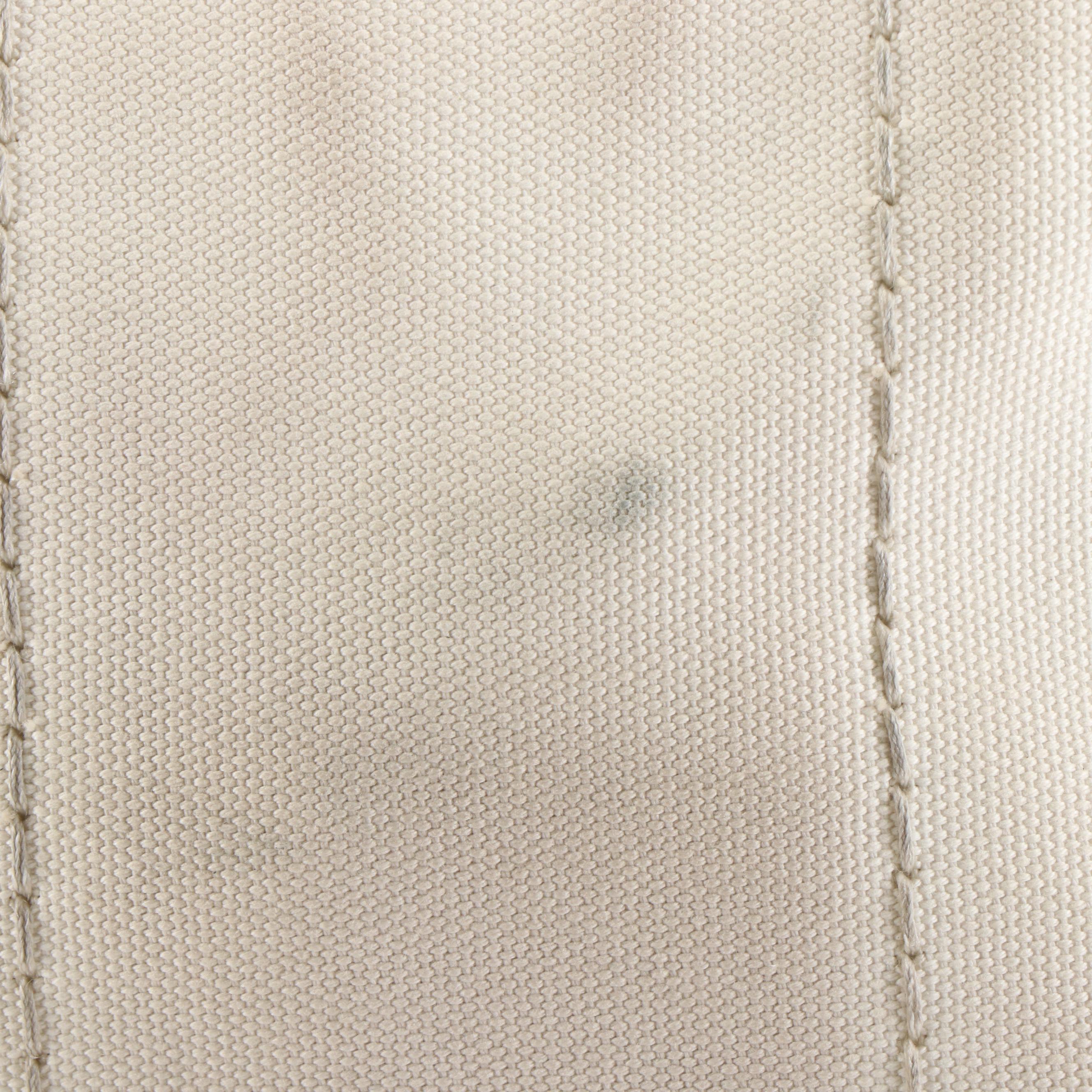 Prada Canapa Logo Tote Bag in White Canvas