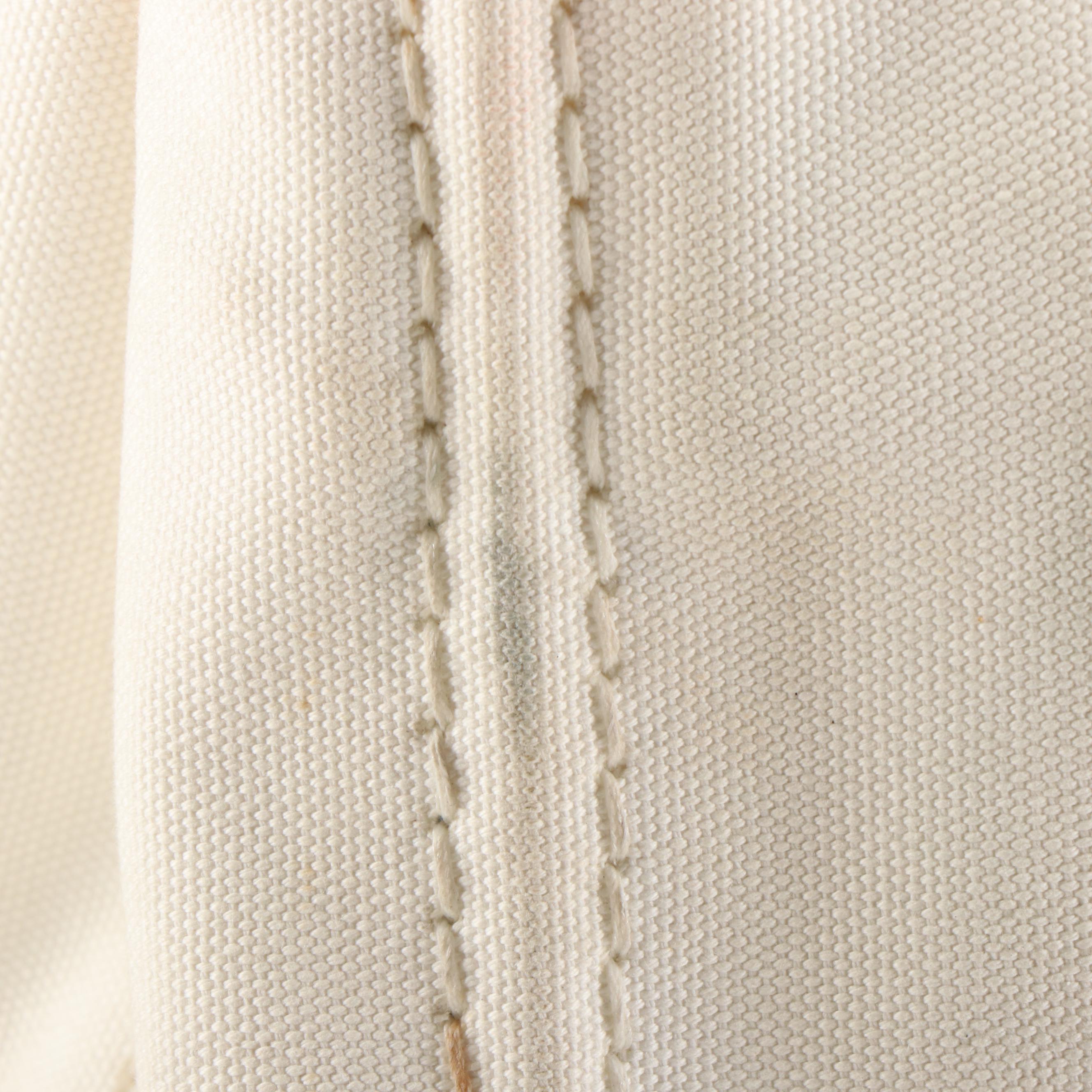 Prada Canapa Logo Tote Bag in White Canvas