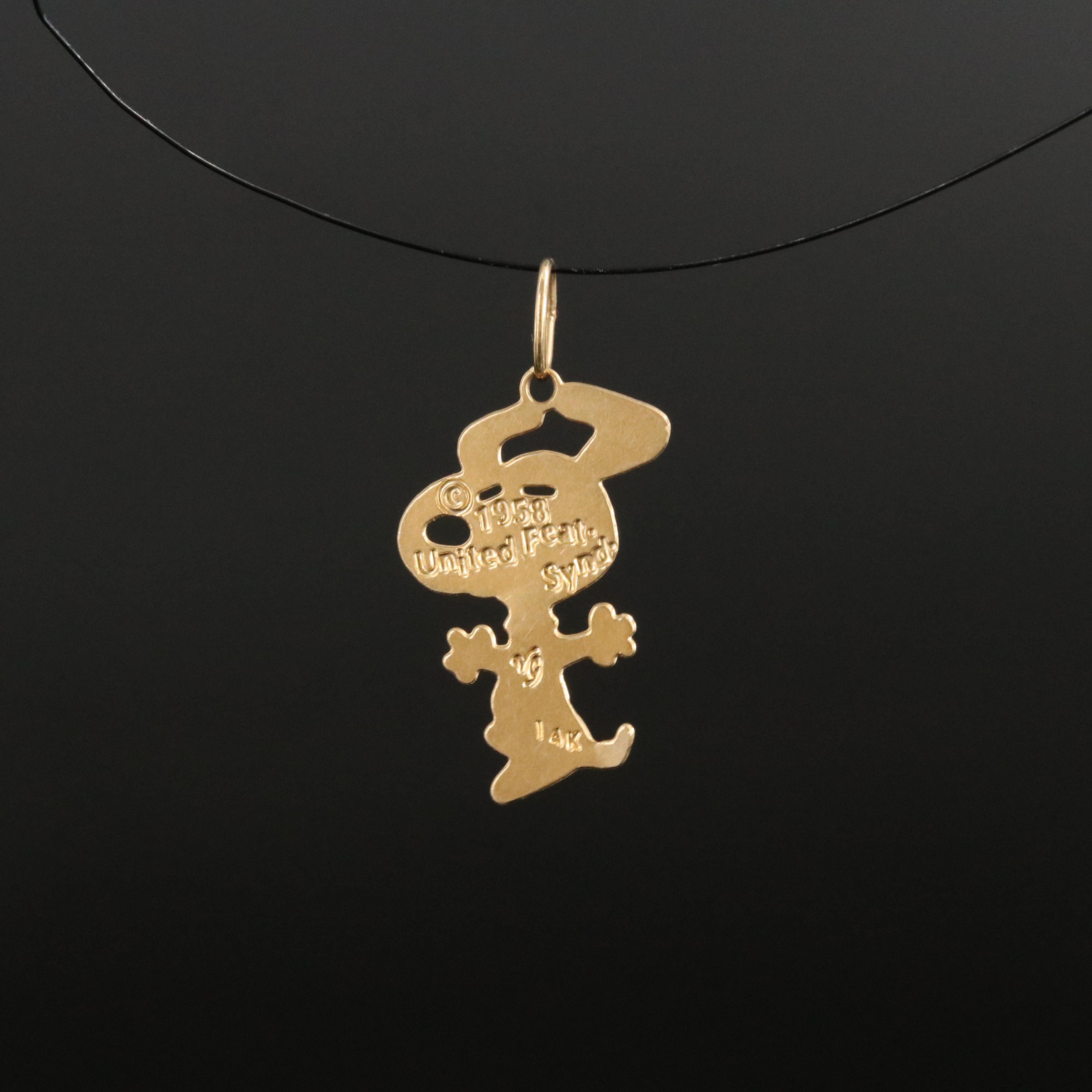Peanuts 14K Dancing Snoopy Charm