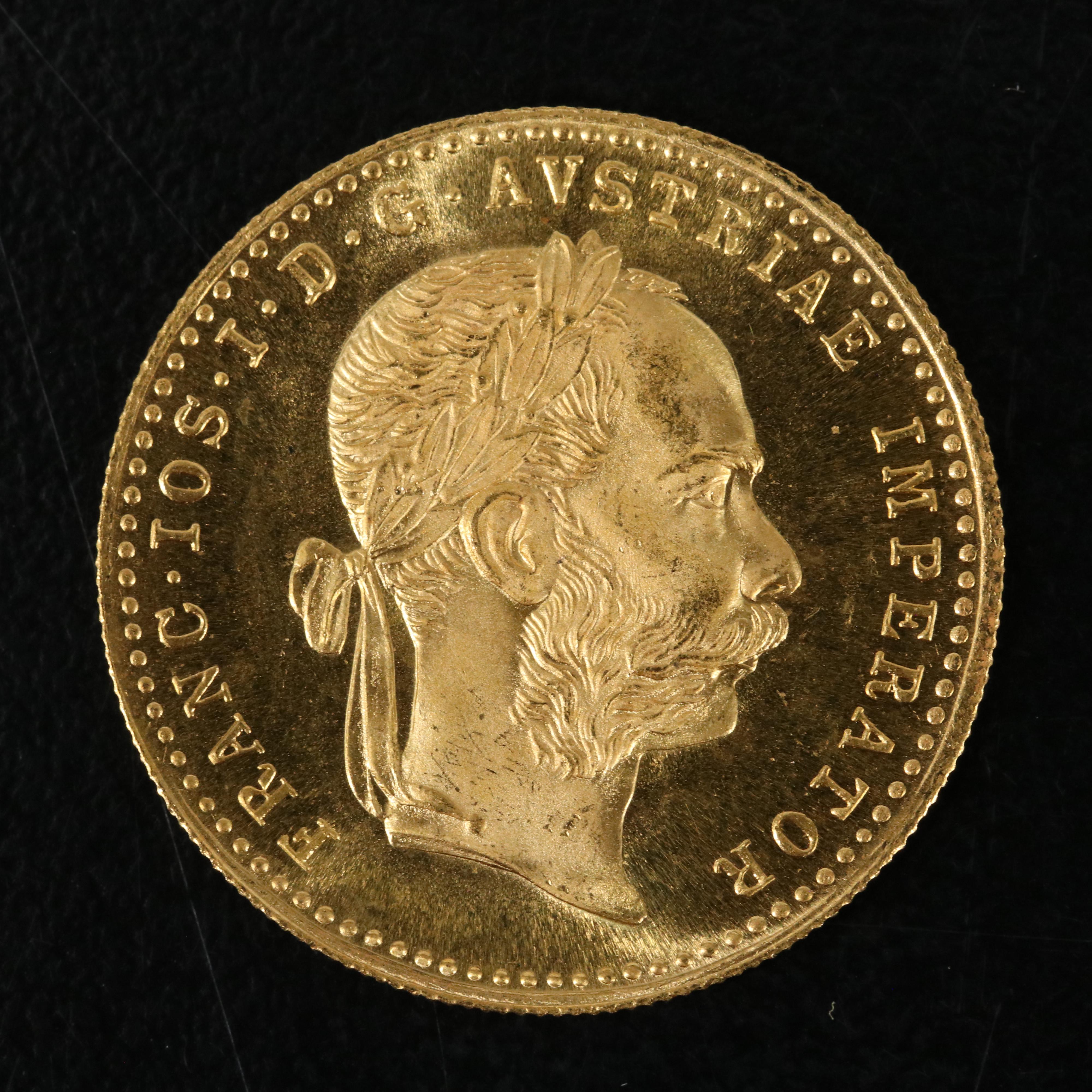 1915 Austrian One Ducat Gold Coin Re-strike