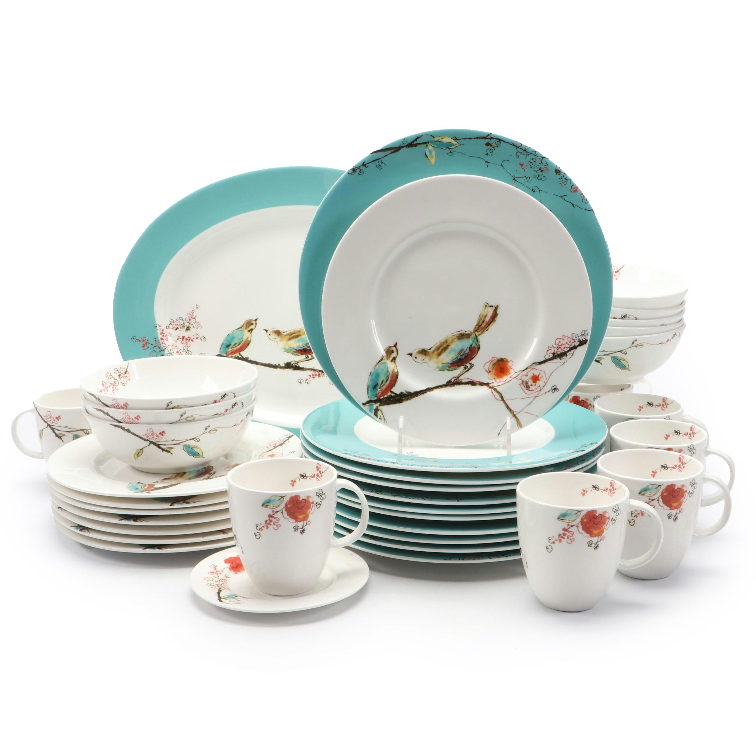 Lenox "Chirp" Ceramic Dinner Plates, Salad Plates, Teacups and More