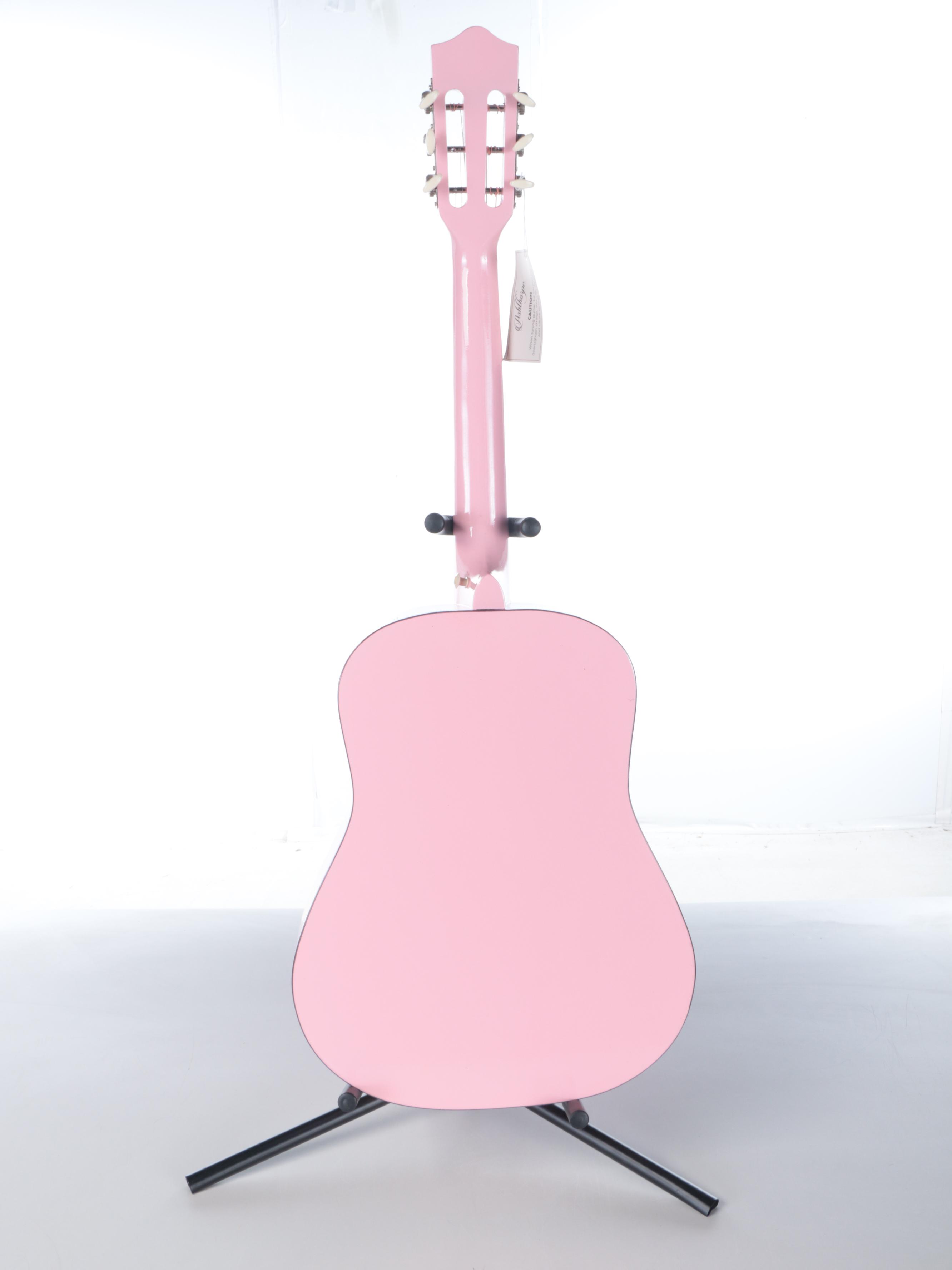 Taylor Swift Decal-Signed Ashthorpe Pink Acoustic Guitar with Nylon Shell