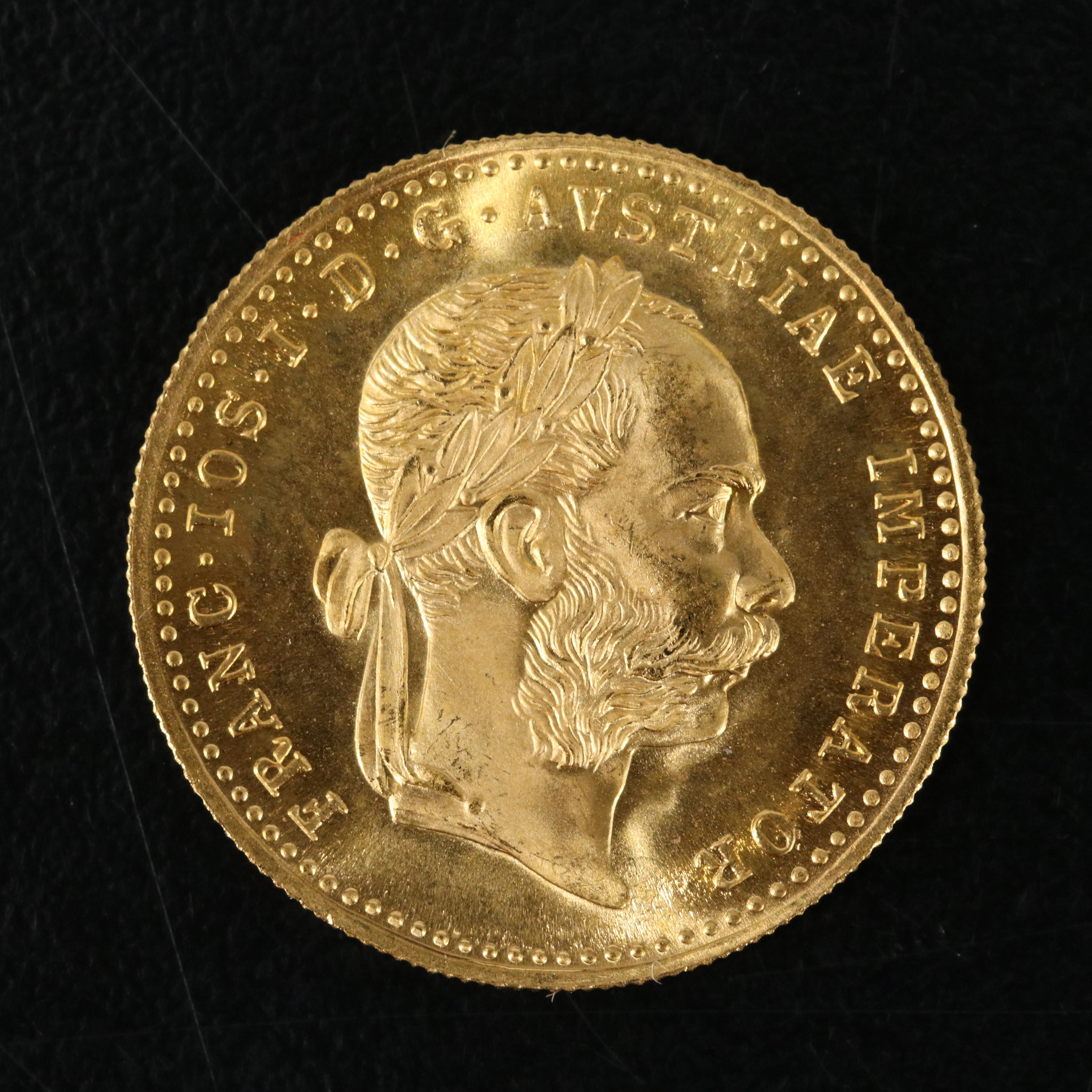 1915 Austrian One Ducat Gold Coin Re-strike