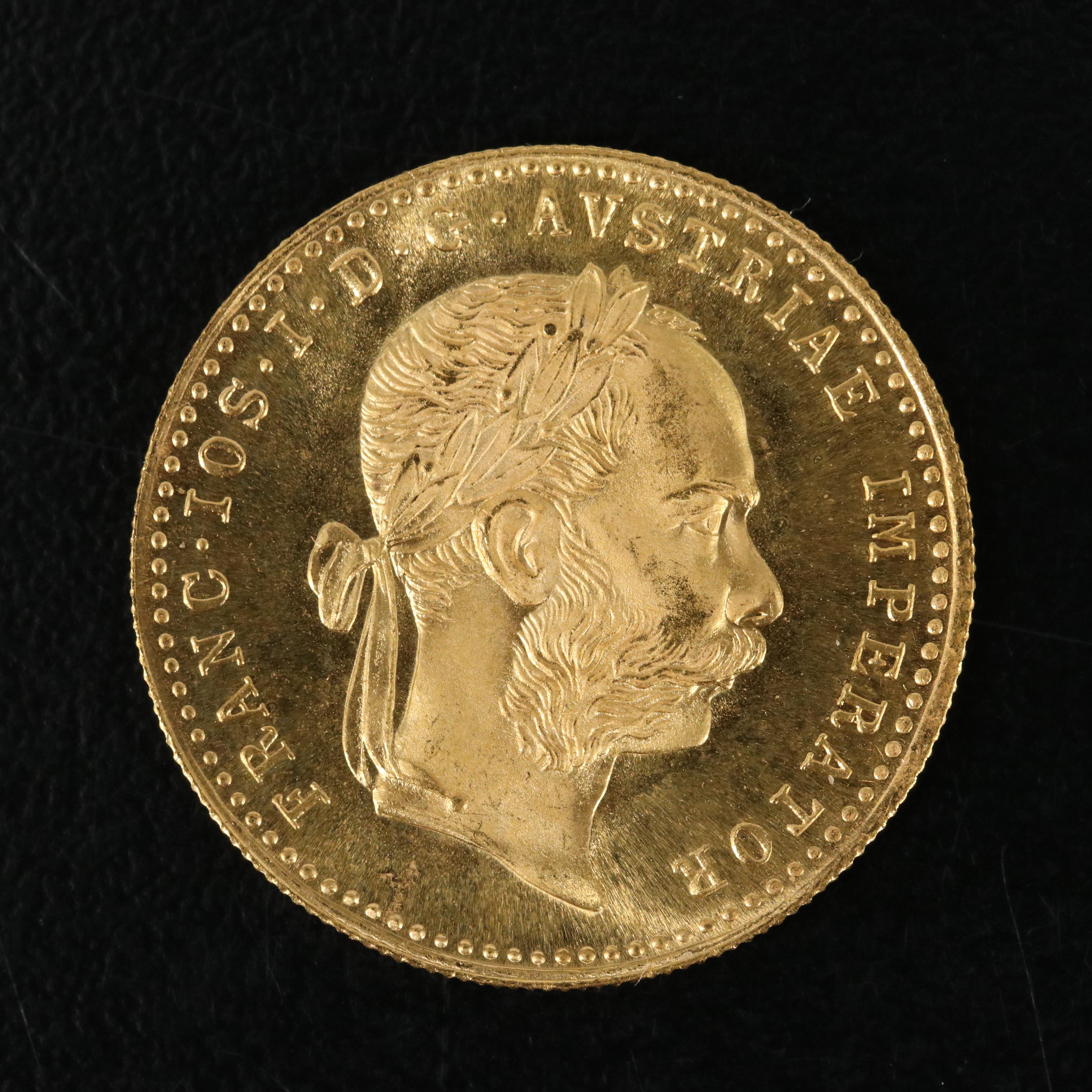 1915 Austrian One Ducat Gold Coin Re-strike