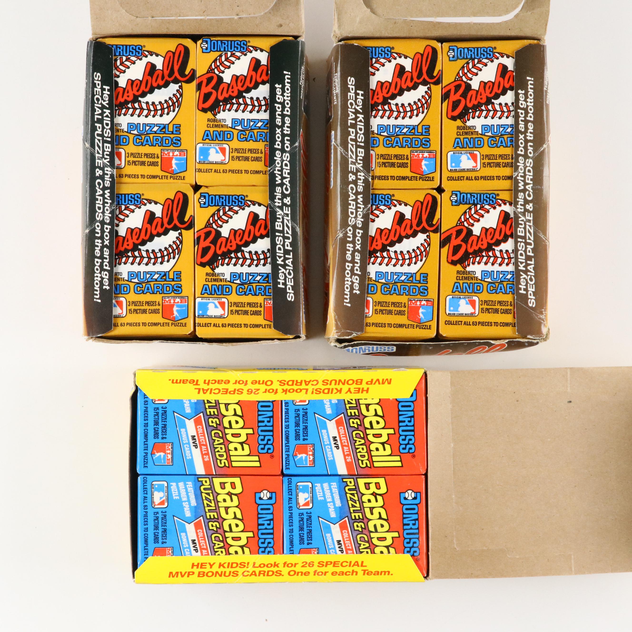 1987 and 1989 Sealed Donruss Baseball Card Wax Packs with Original Boxes