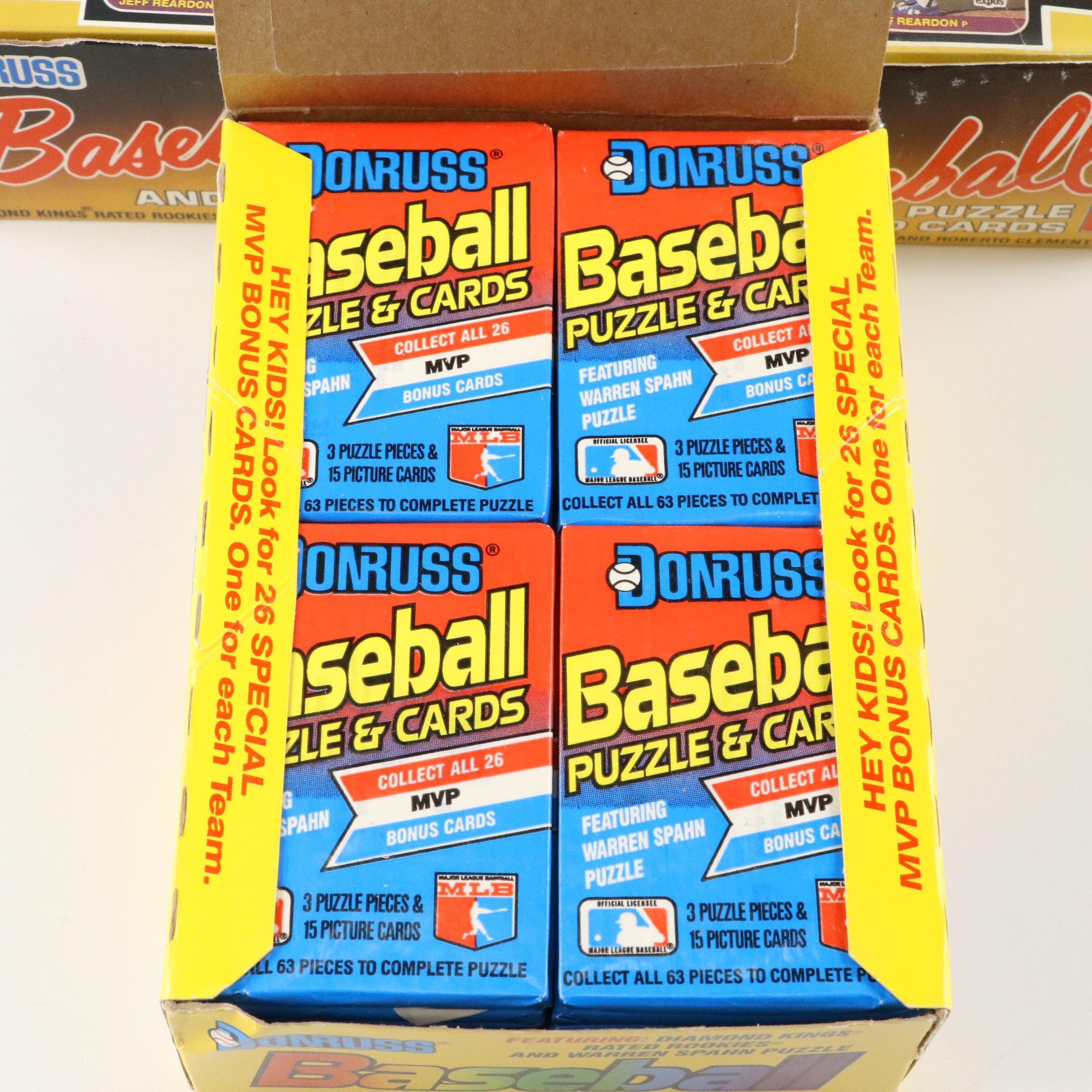 1987 and 1989 Sealed Donruss Baseball Card Wax Packs with Original Boxes