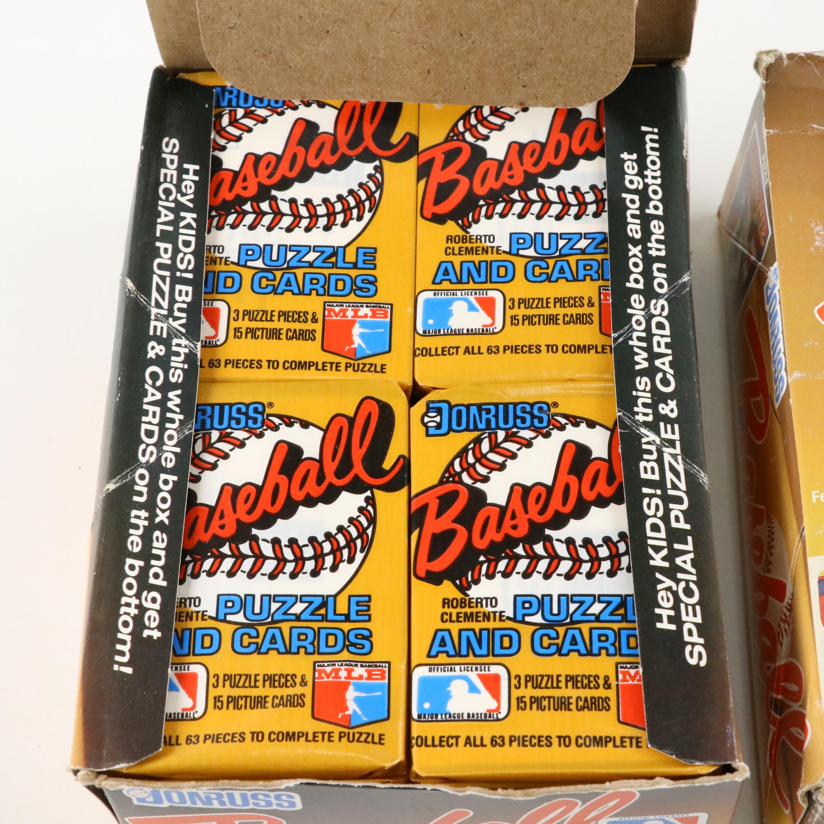 1987 and 1989 Sealed Donruss Baseball Card Wax Packs with Original Boxes