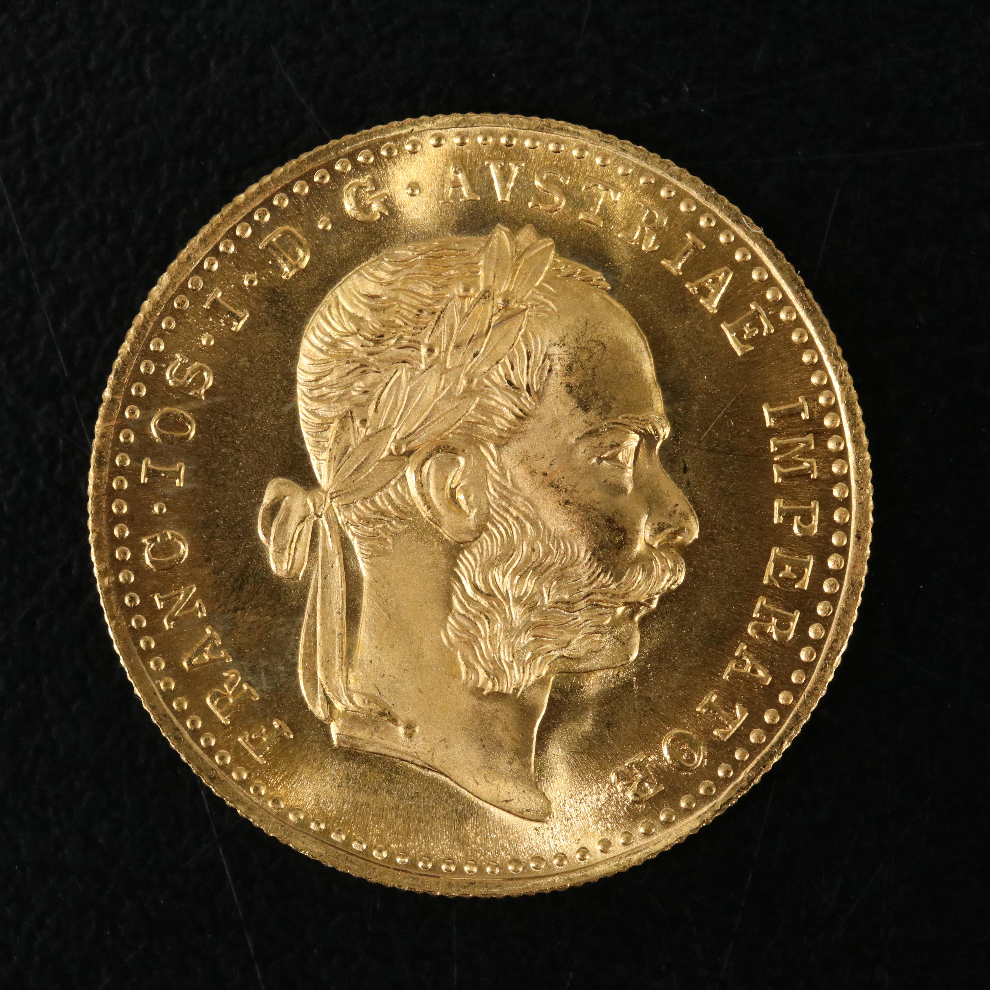 1915 Austrian One Ducat Gold Coin Re-strike