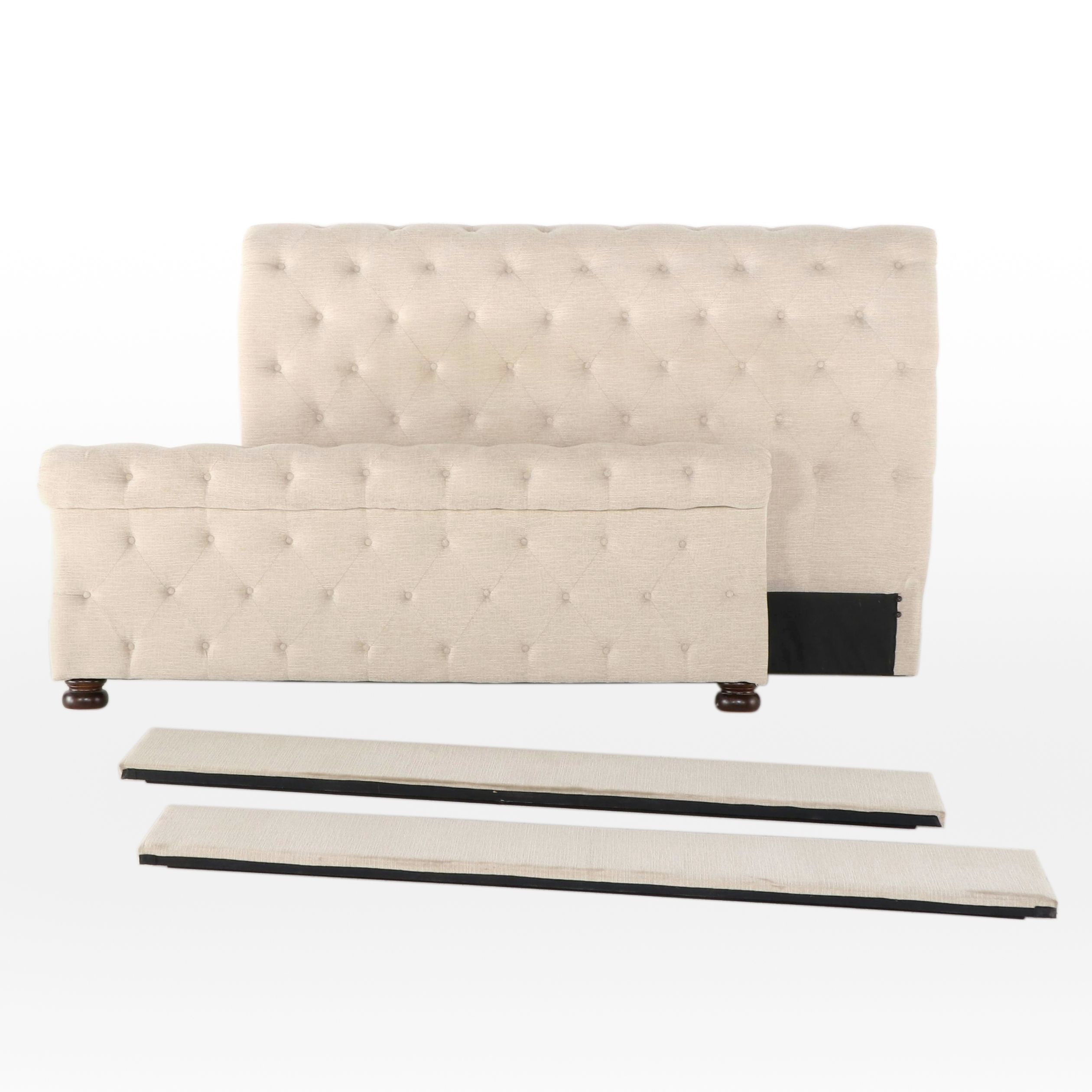 Ashley Furniture Upholstered and Tufted Sleigh Bed Frame