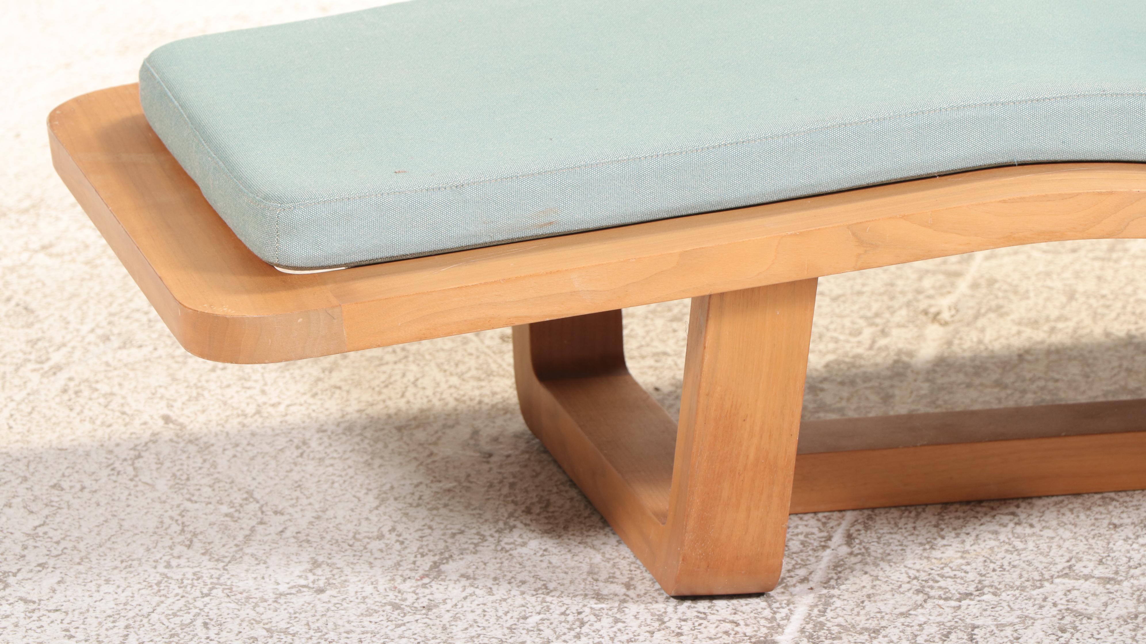 Modernist Style Bent Teak Chaise Lounge