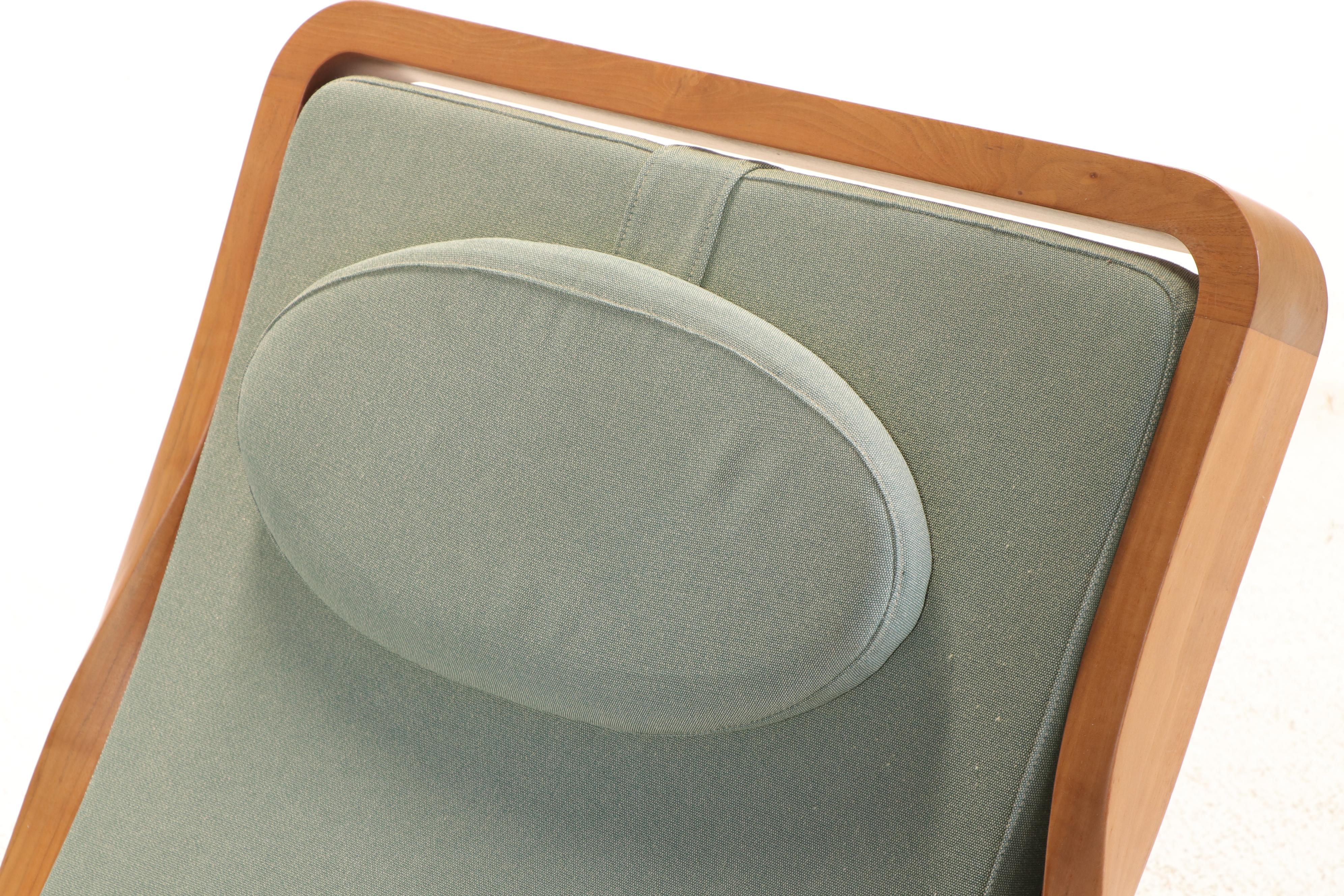 Modernist Style Bent Teak Chaise Lounge