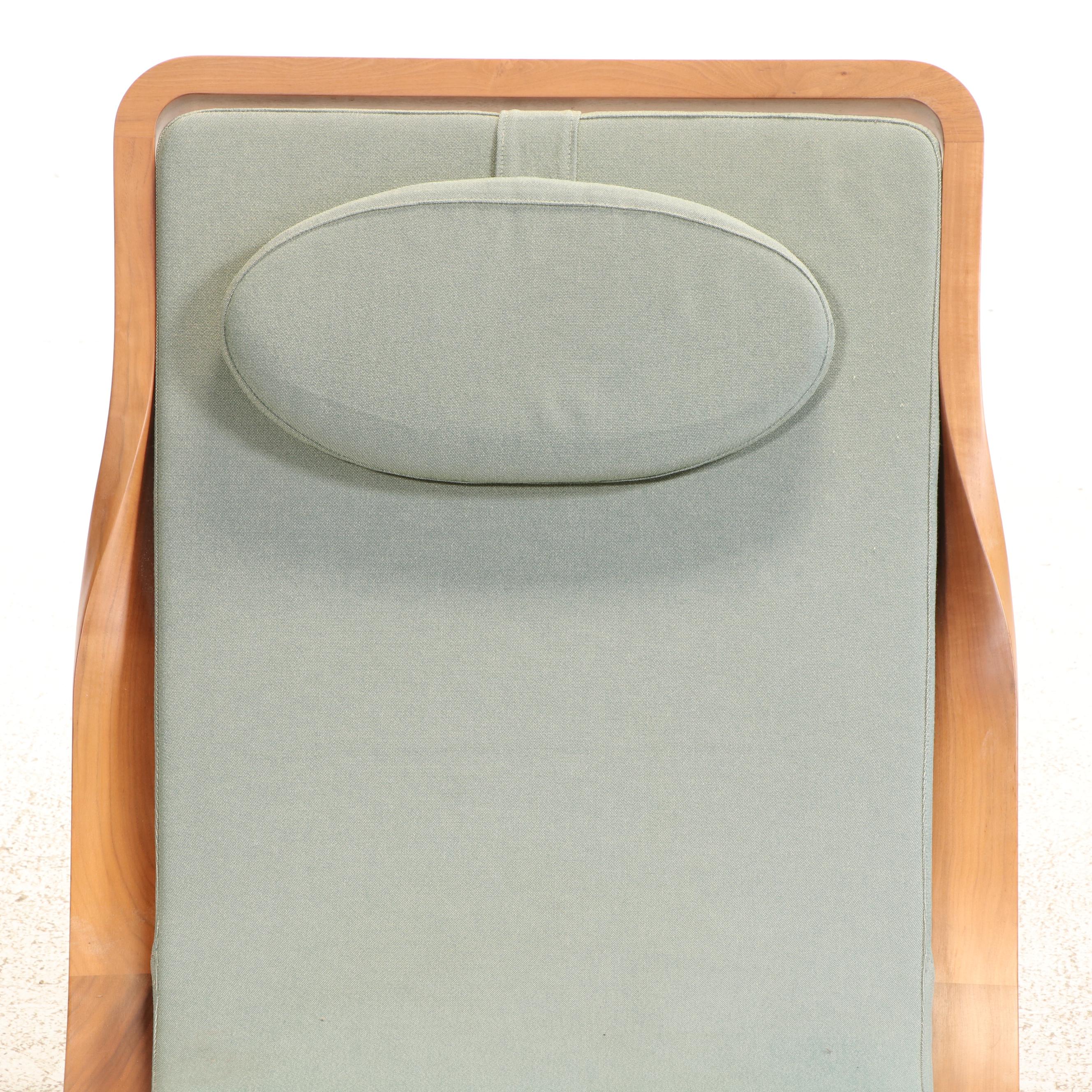 Modernist Style Bent Teak Chaise Lounge