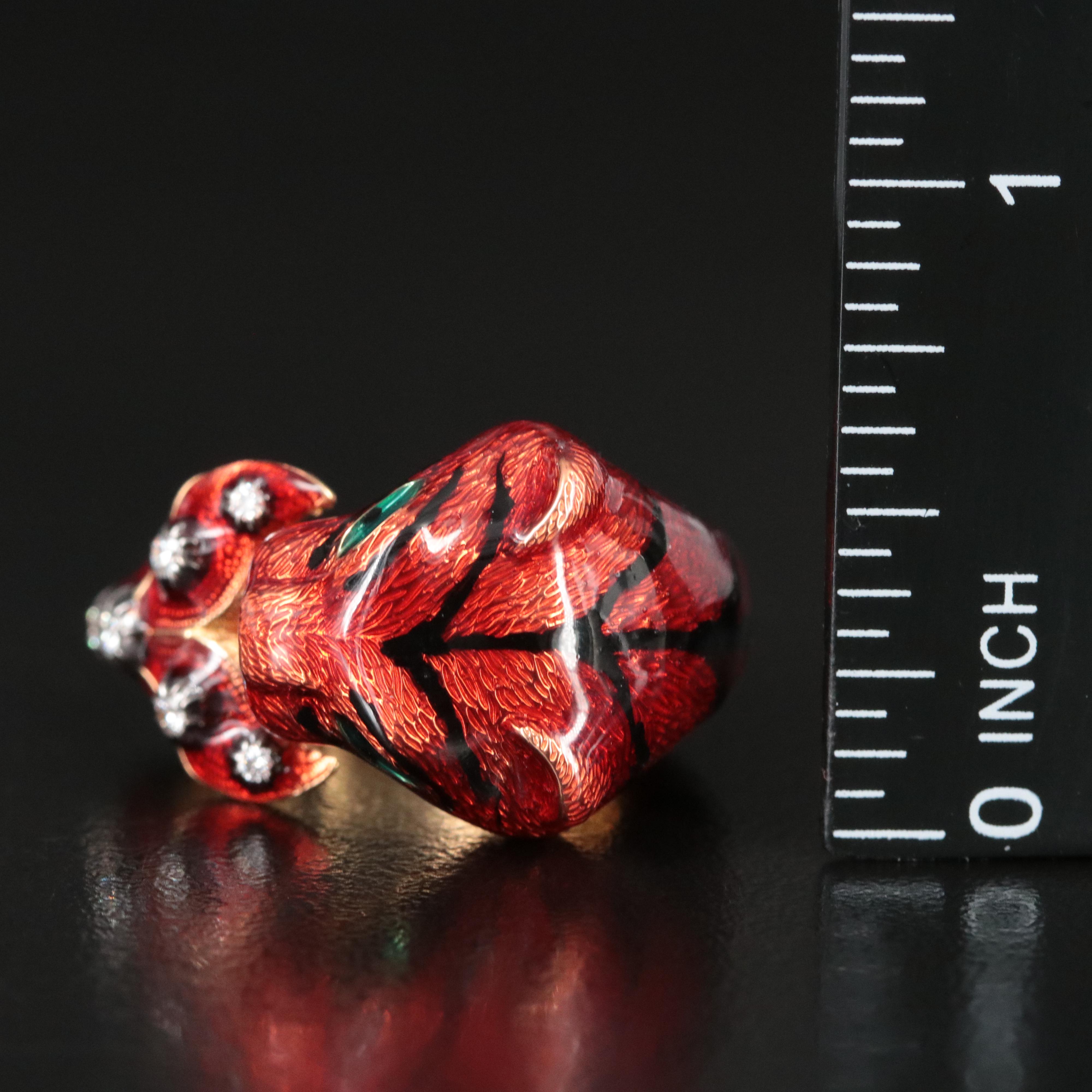 Gucci Le Marche Des Merveilles 18K Enamel and 0.28 CTW Diamond Tiger Ring