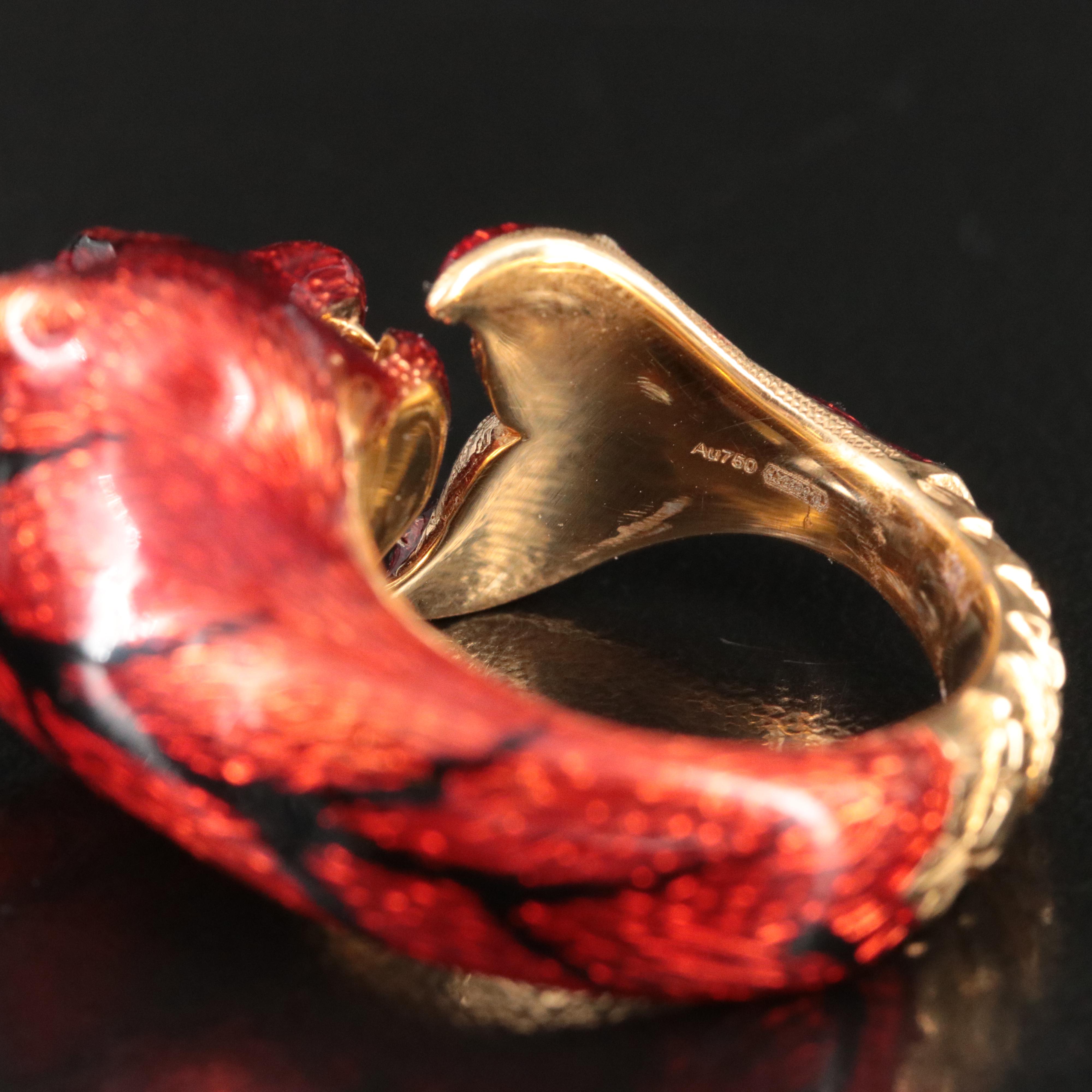 Gucci Le Marche Des Merveilles 18K Enamel and 0.28 CTW Diamond Tiger Ring