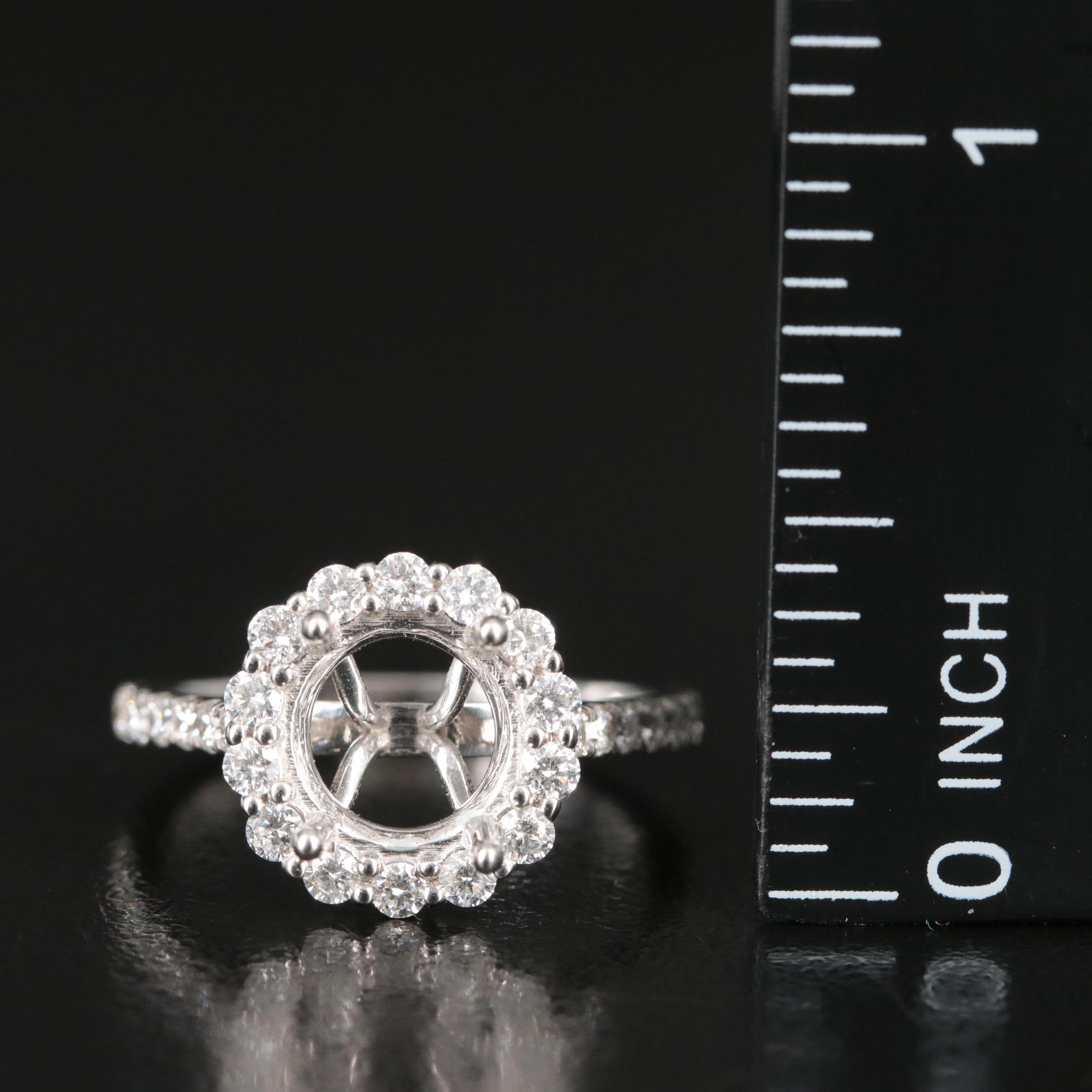 14K 0.71 CTW Diamond Semi Mount Ring
